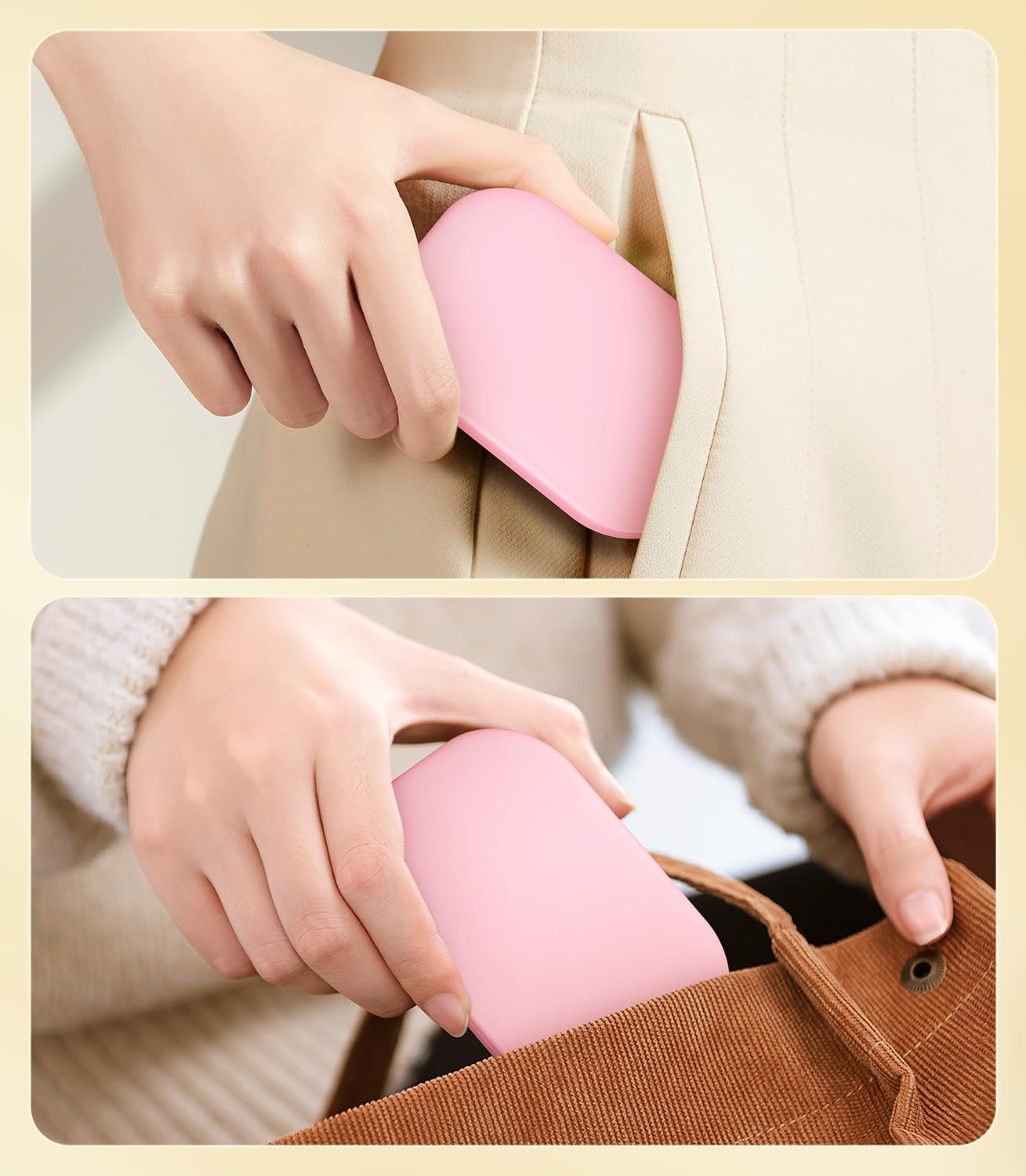 Gospire Lighted Travel Makeup Mirror with Light and Magnification, 3X Magnification Rechargeable Compact Mirror with Three-Color Adjustable Light, Led Mini Mirror for Purse - Pink - Black image number 7