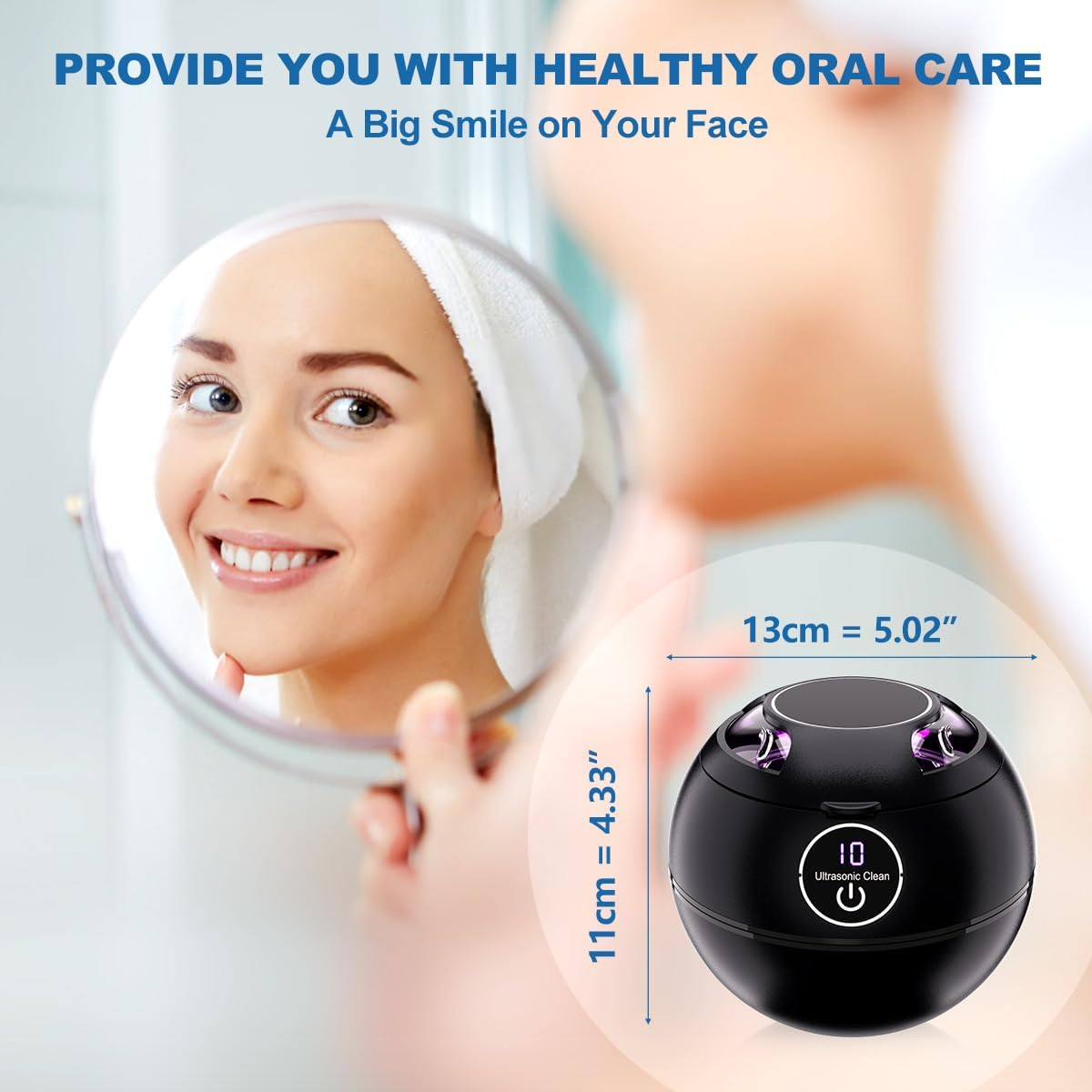 Ultrasonic Retainer Cleaner Machine, 45K HZ Dental Cleaning Pod with UV for Retainer, Dentures, Whitening Trays, Toothbrush Head, 190Ml Portable Ultrasonic Denture Cleaner for Home or Travel image number 4