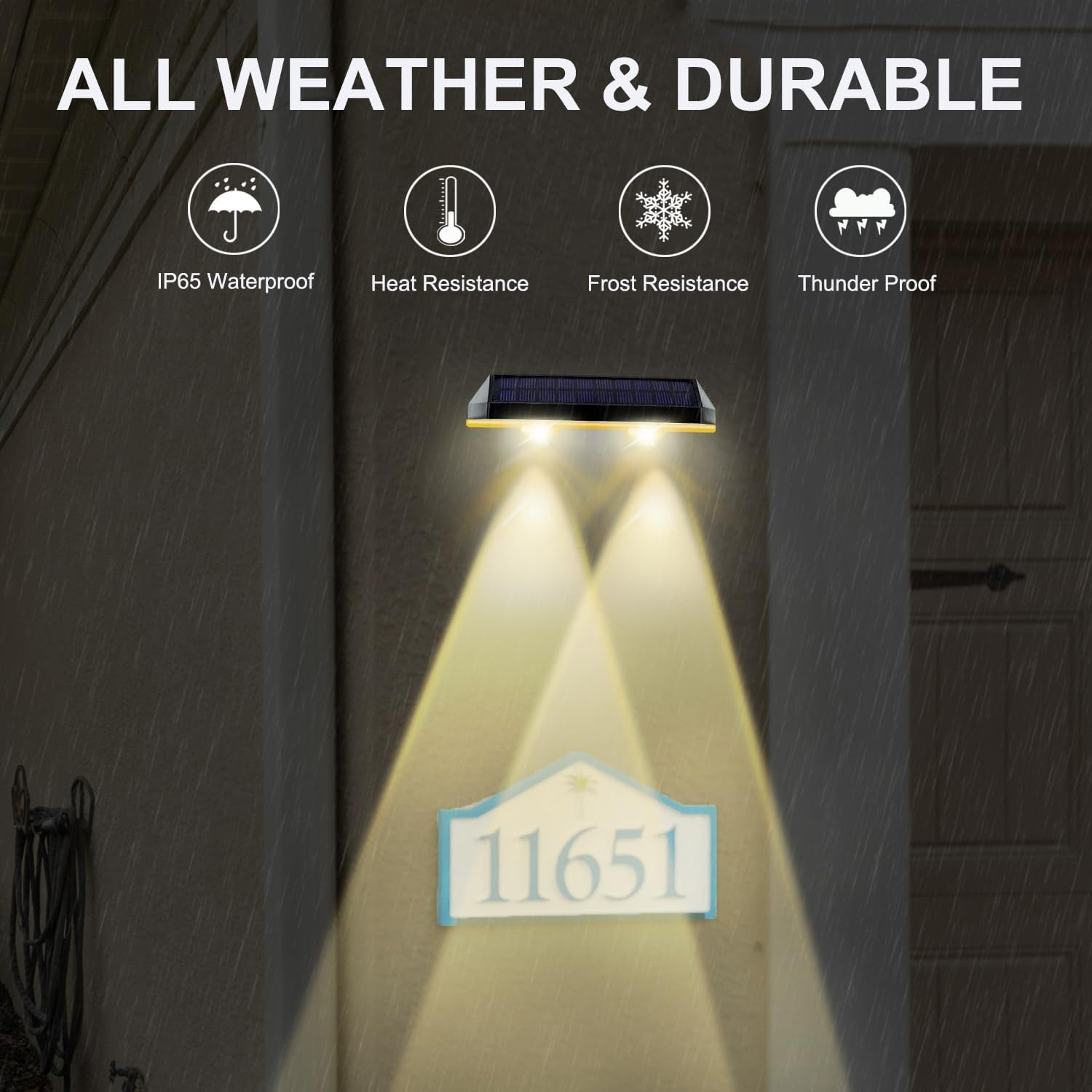 Solar Fence Lights Outdoor Garden, 8 Modes Solar Wall Lights Warm White & RGB Colors Waterproof Solar Lights for Outside, Backyard, Patio, Deck, Stair, Step, Railing (6 Pack) image number 1