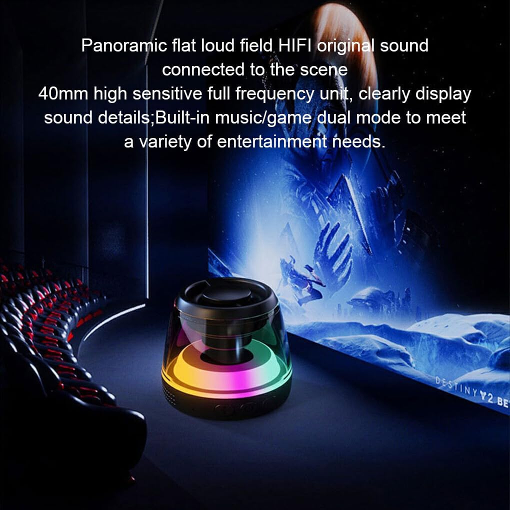 Portable Mini Speaker with Magnetic Suction Function for Home Indoor ABS Pocket Speaker MP3 Player 2. RGB Ambient Light, Black - White image number 3