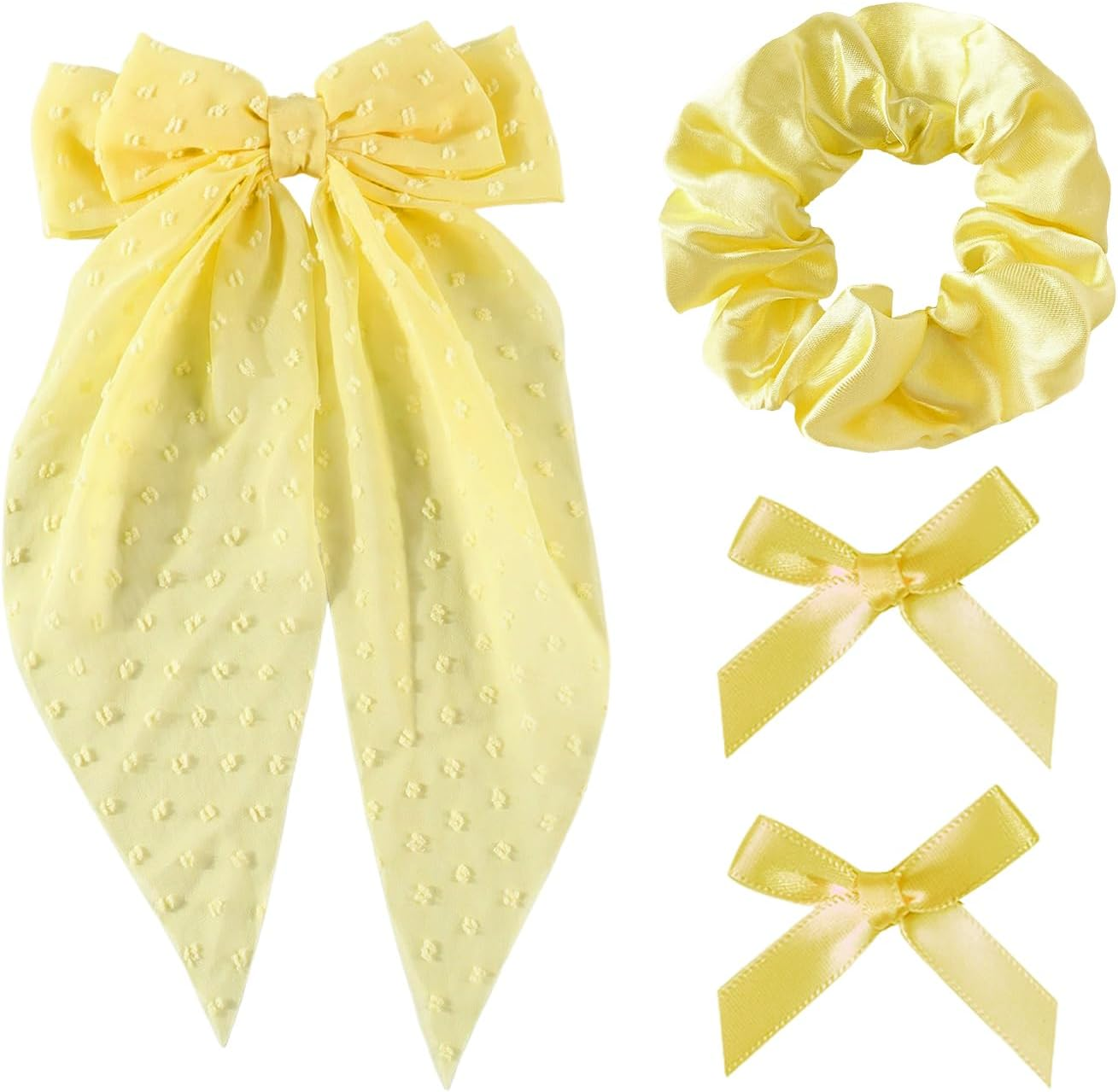 1 Large Polka Dot Hairpin, 1 Pair of Small Hair Pins with Bow and 1 Hair Ring, Retro Polka Dot Shape, Cute Hair Accessories with Large Bow, Hairpin for Clip-On Headwear for Women image number 1