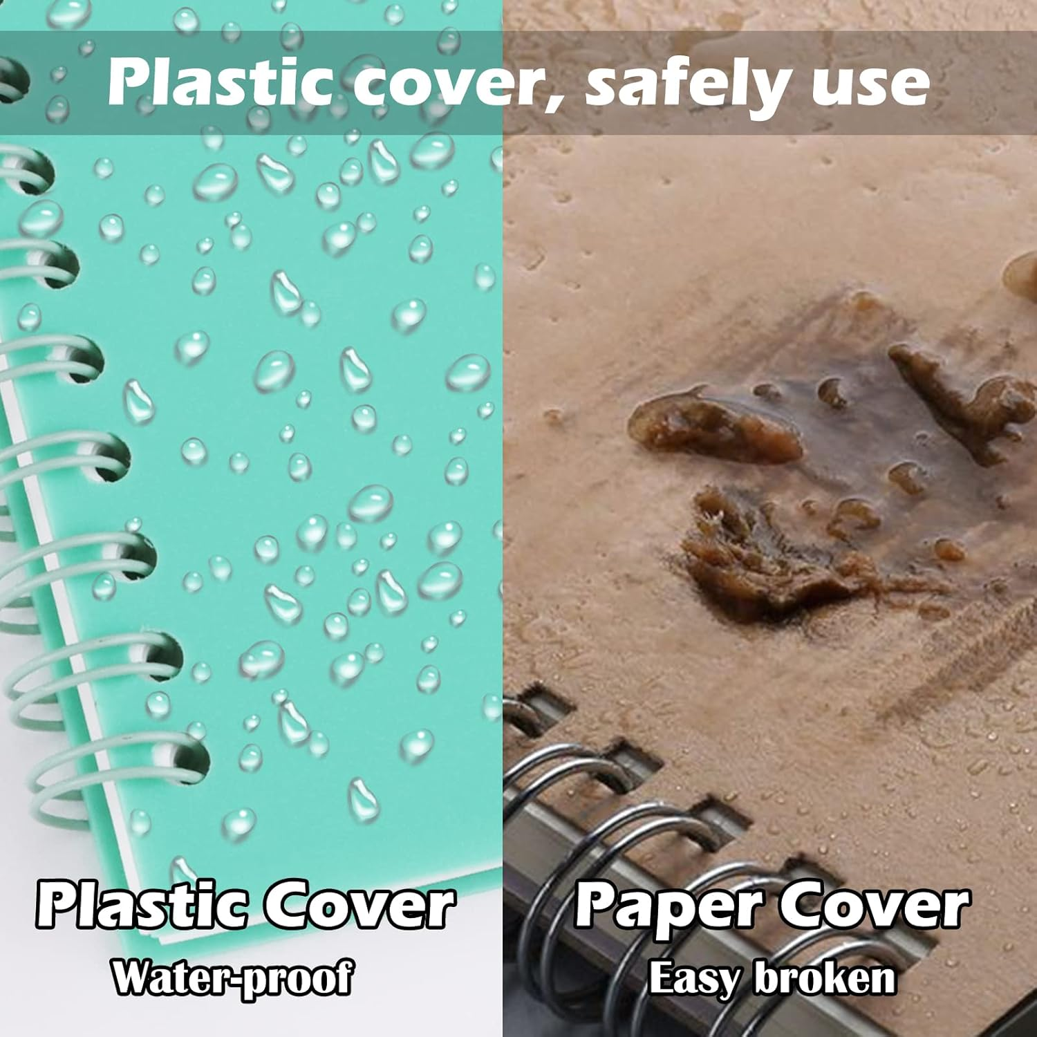 6Pcs A5 Spiral Notebooks, FHDUSRYO Colorful Plastic Cover Notebooks, 6 Color 8Mm Ruled 80 Sheets 160 Pages Journals for Study and Note, Planner, Diary (21X15 Cm) image number 4