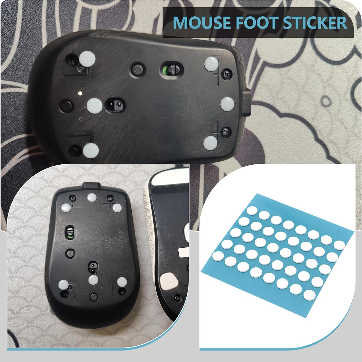 Be in Your Mind 40PCS PTFE Mouse Skates 6X0.8Mm Rounded Smooth Mouse Feet Reduces Friction between Mouse and Pad Suitable for Gaming Office and Daily White image number 6