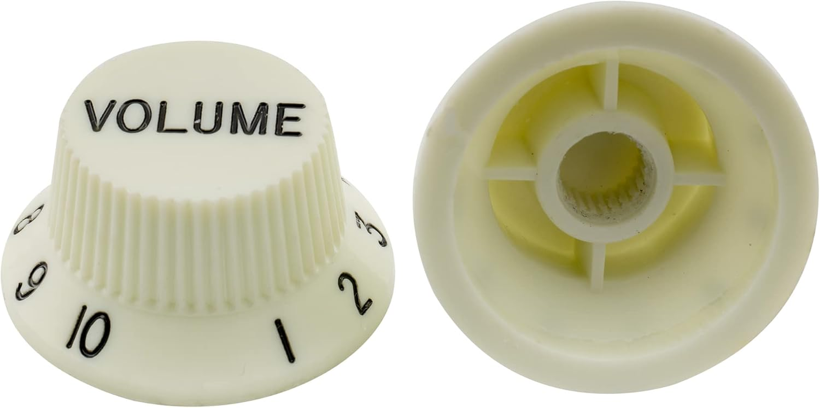 Musiclily Pro Imperial Inch Size 1 Volume 2 Tone Stratocaster Knobs Set for USA Made Strat Style Electric Guitar, Mint Green - Aged White image number 4