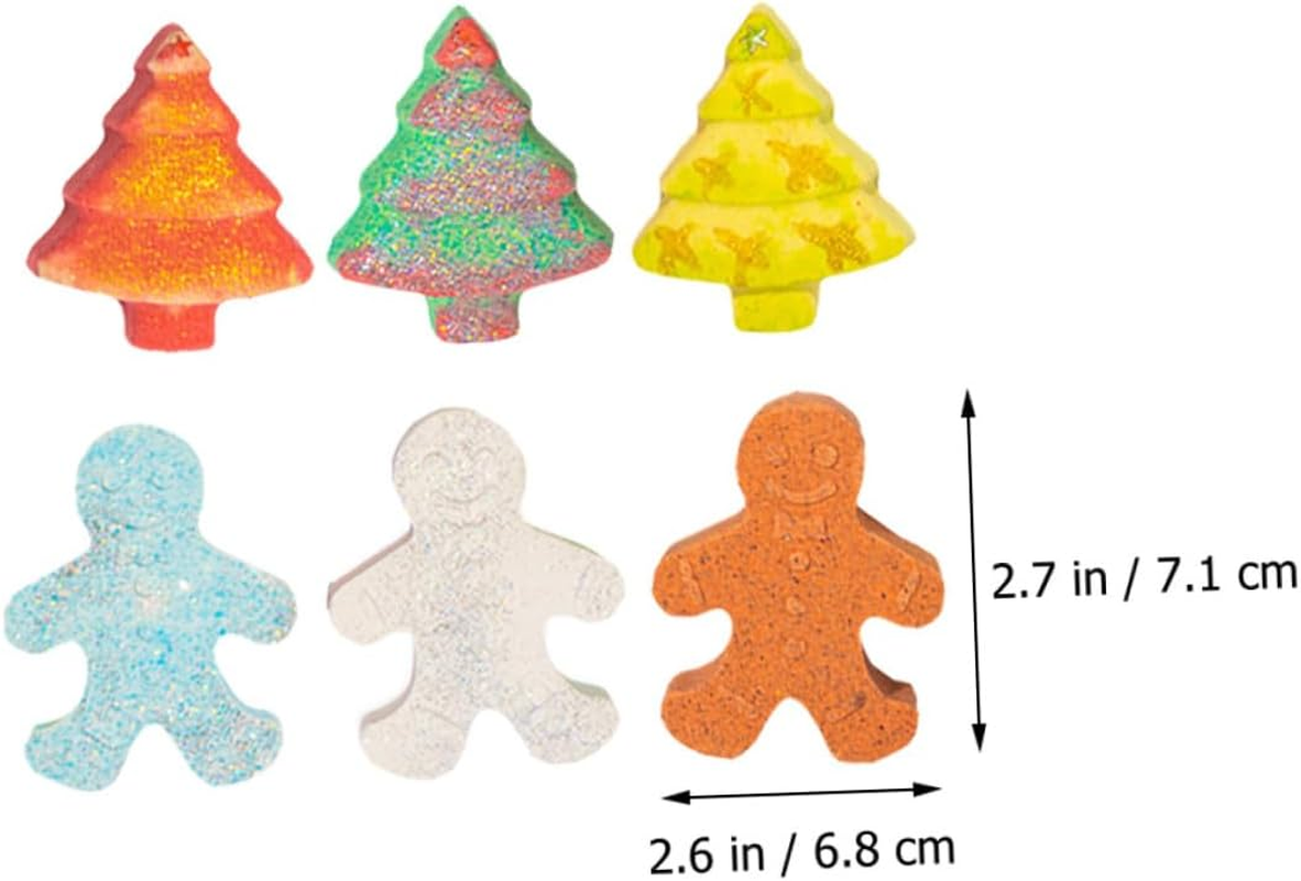 IWOWHERO 6-Piece Christmas Bath Gingerbread Man Bubble Bath Salt Set for Relaxation Skincare image number 4
