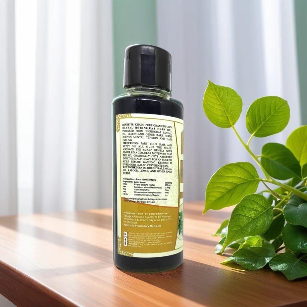 Khadi Pure 18 Herbs & Bhringraj Hair Oil, 210 Ml (Pack of 4) image number 4