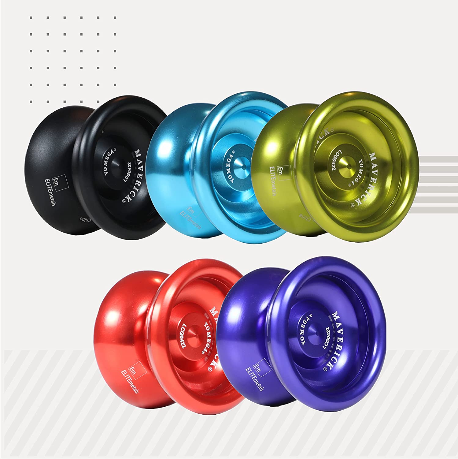 Yomega Maverick - Professional Aluminum Metal Yoyo for Kids and Beginners with C Size Ball Bearing for Advanced Yo Yo Tricks and Responsive Return + Extra 2 Strings