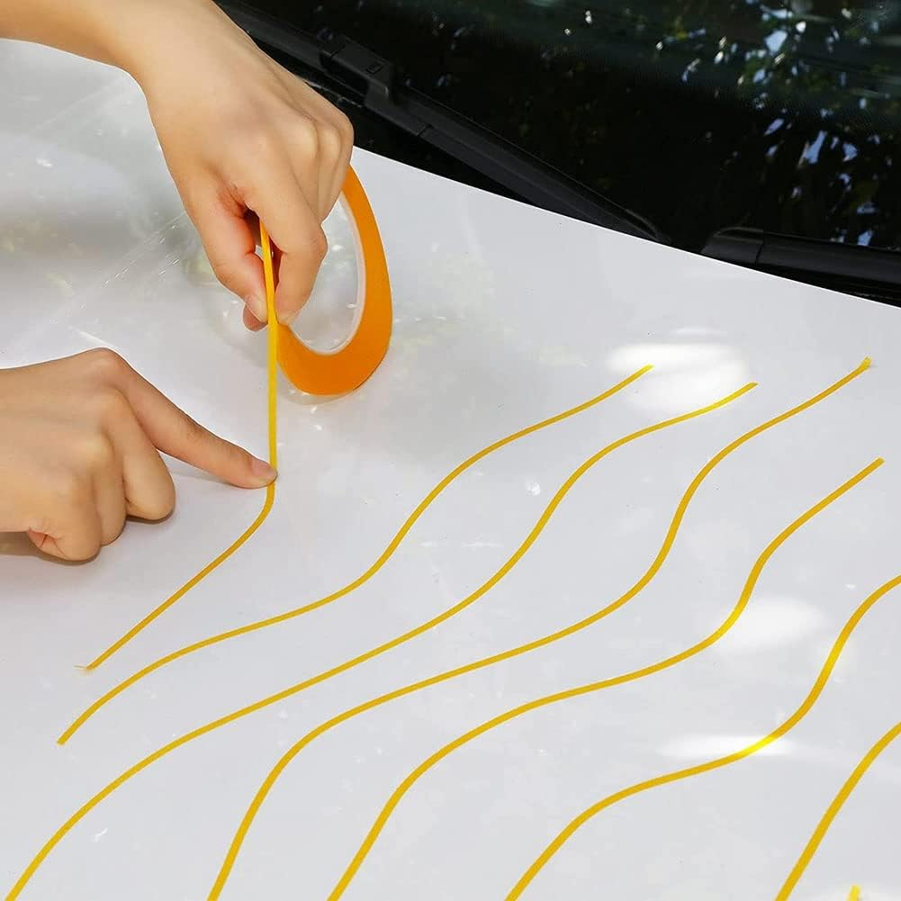 Jingfei 6 Tape 1/16,7/10,1/8,1/4,1/2,3/4 Inch X 55Yard, Fineline Masking Tape, Painters Automotive Masking Tape image number 5