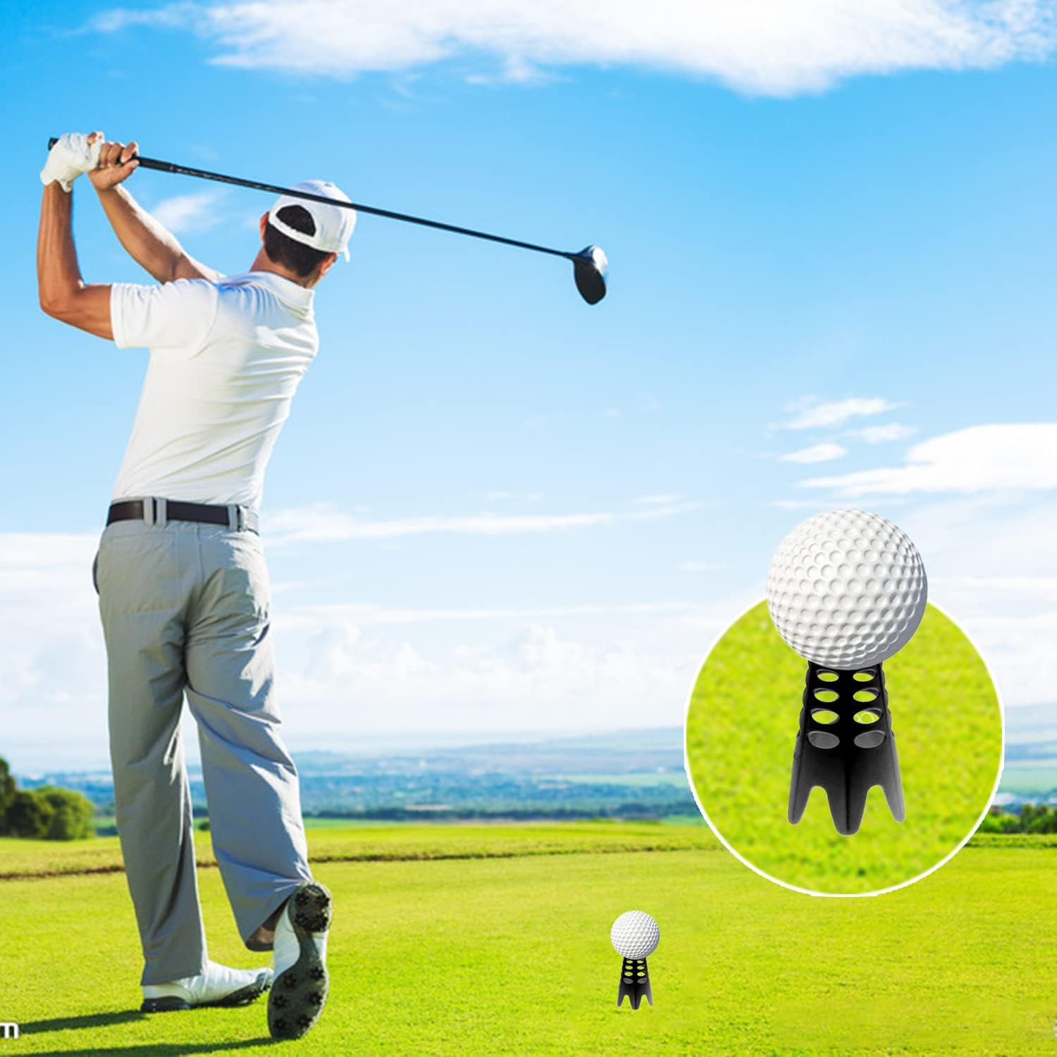 Plastic Golf Tees, 24Pcs Golf Simulator Tees for Home, Outdoor Indoor Golf Tees Simulator Practice Training, Golf Mat Tees for Winter Turf and Driving Range image number 5