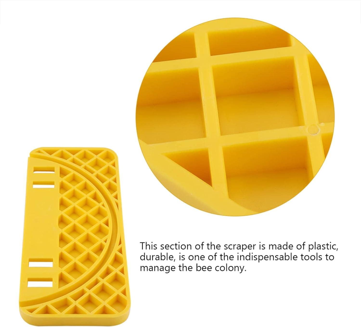 Joyzan Hive Uncapping Tank Holder, Honey Bucket Slot Nest Frame Scraper Bee Hive Shelf ABS Type Bee Keeper Flat Equipment Beekeeping Scrapers Tool Plastic Yellow for Beekeeper Cleaning Outdoor Garden image number 3
