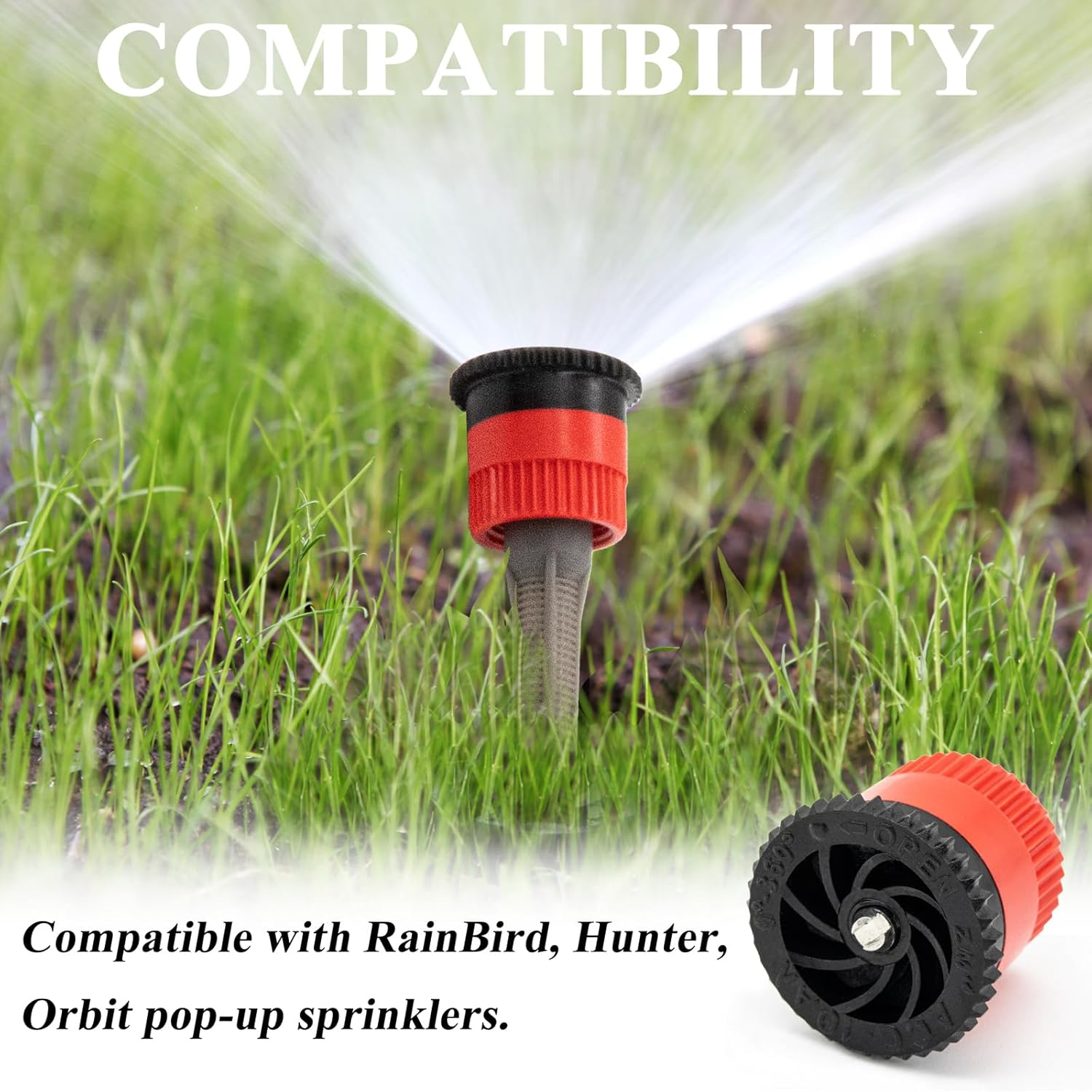 16Pcs Variable Arc Nozzle Replacement Pop up Sprinkler Heads for Hunter, Rainbird, Adjustable Irrigation Nozzle High Efficiency Orbit Pop-Up Sprinkler Heads for Garden Lawn (6AN, 10AN, 15AN, 17AN) image number 5