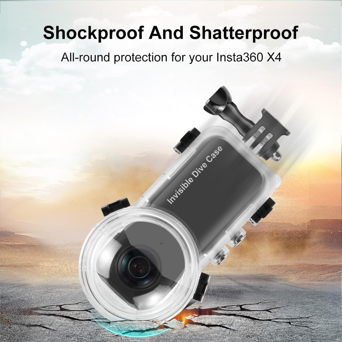 Invisible Protective Diving Waterproof Housing Case for Insta360 One X4 Action Camera