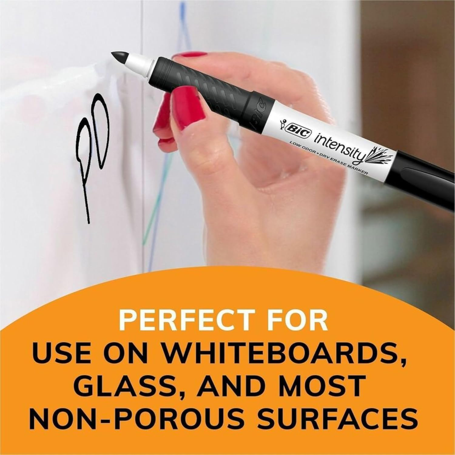 BIC Great Erase Low Odor Dry Erase Marker, Fine Point, Assorted, 4-Count (BICGDEP41ASST) image number 2