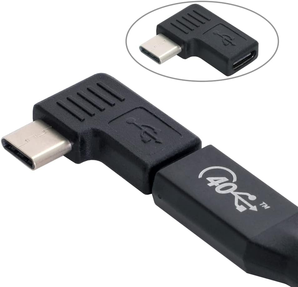 NFHK 90 Degree Right & Left Angled USB 3.1 Type-C Male to Female Extension Adapter for Laptop & Tablet & Mobile Phone image number 6