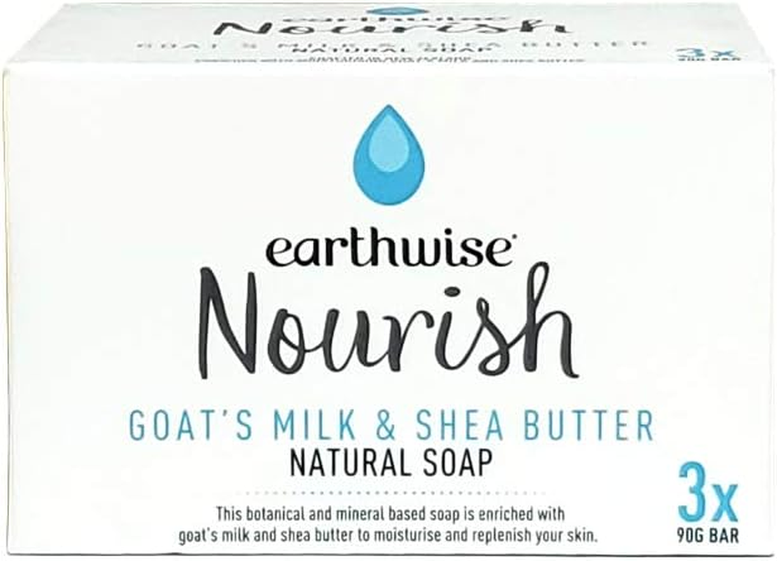 EARTHWISE NOURISH Natural Soap Bar Goat'S Milk & Shea Butter 3X270G