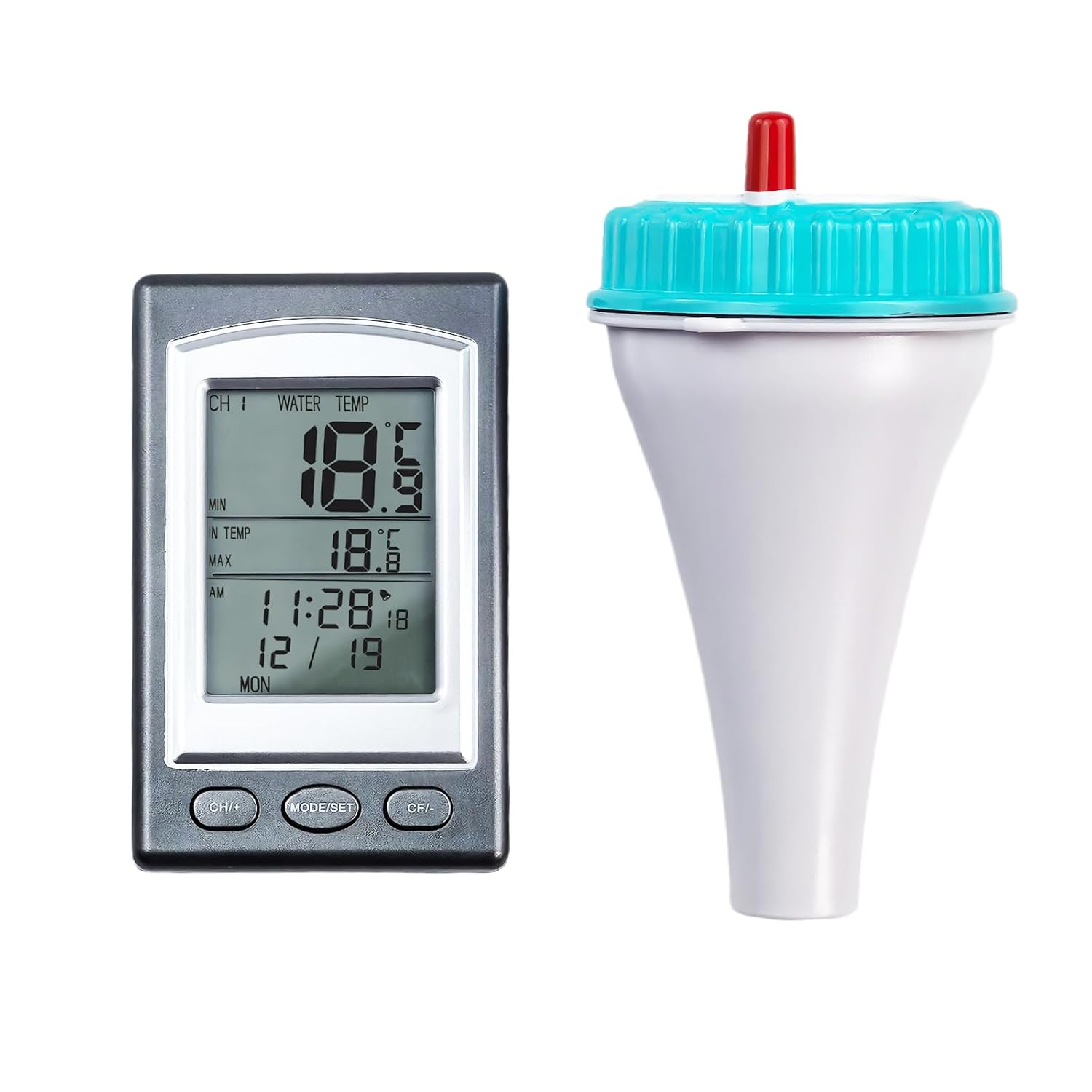 Digital Pool Floating Thermometer, Waterproof Water Temperature Monitor Wireless Digital Pool Thermometer for Hot Tub SPA Aquarium