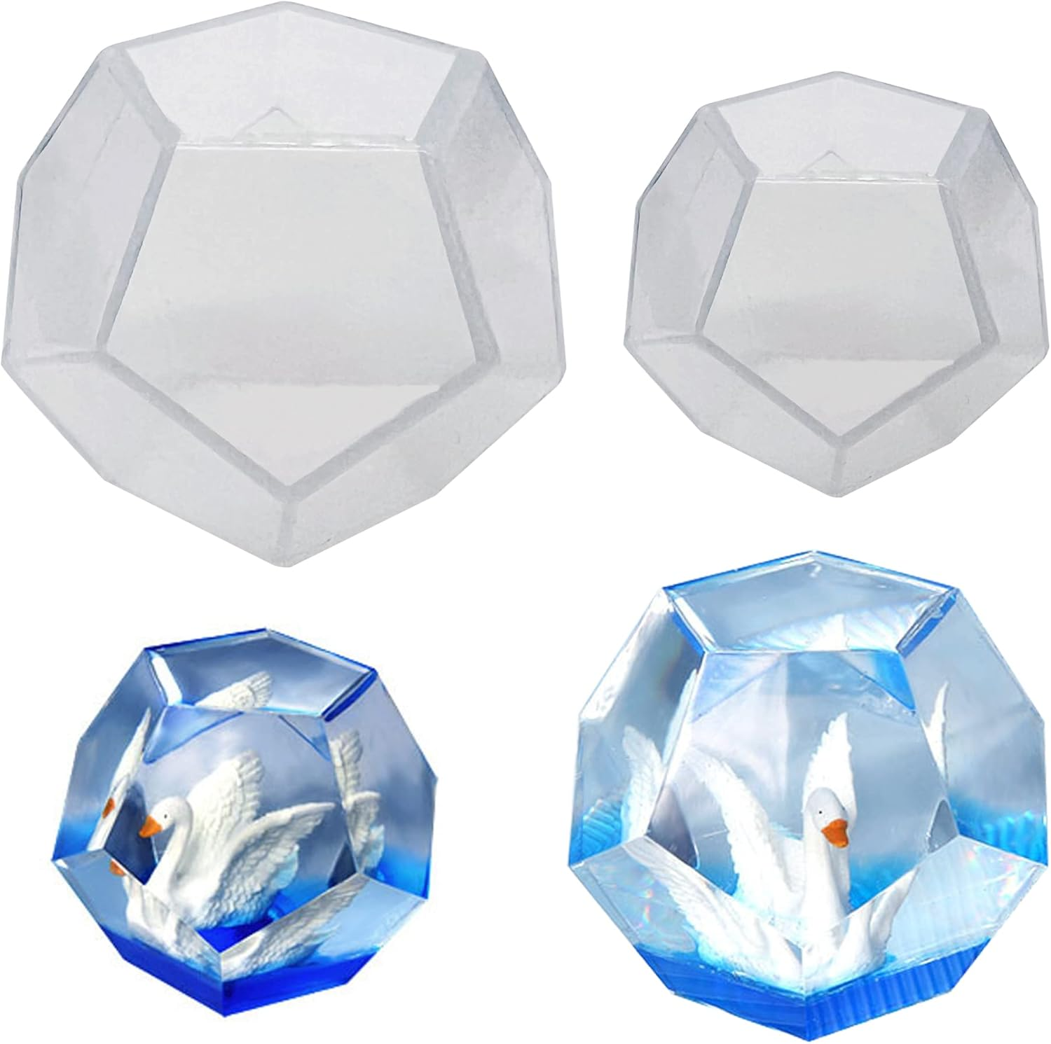 Yayatty 4 PCS Diamond Silicone Molds for Resin, Diamond Shape Epoxy Molds Resin DIY Diamond Making Silicone Molds Kit for Epoxy Resin, DIY Crafts Jewelry