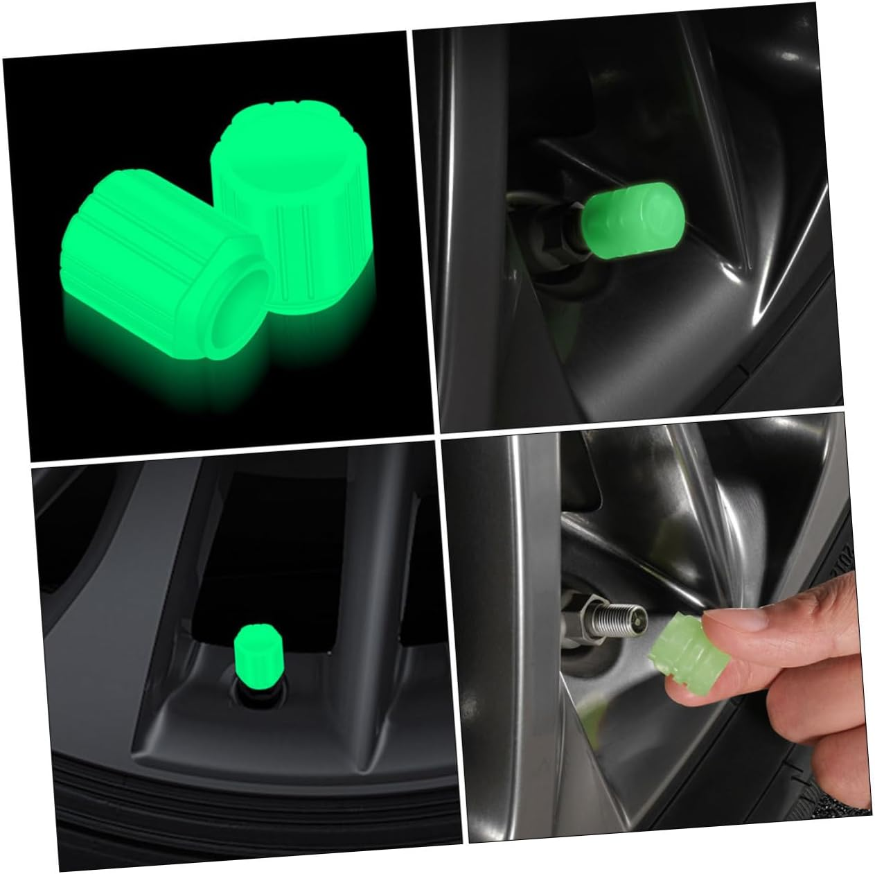 24Pcs Glow-In-The-Dark Tyre Valve Caps Car Tire Valves Stem Caps Decorative for Car SUV image number 5