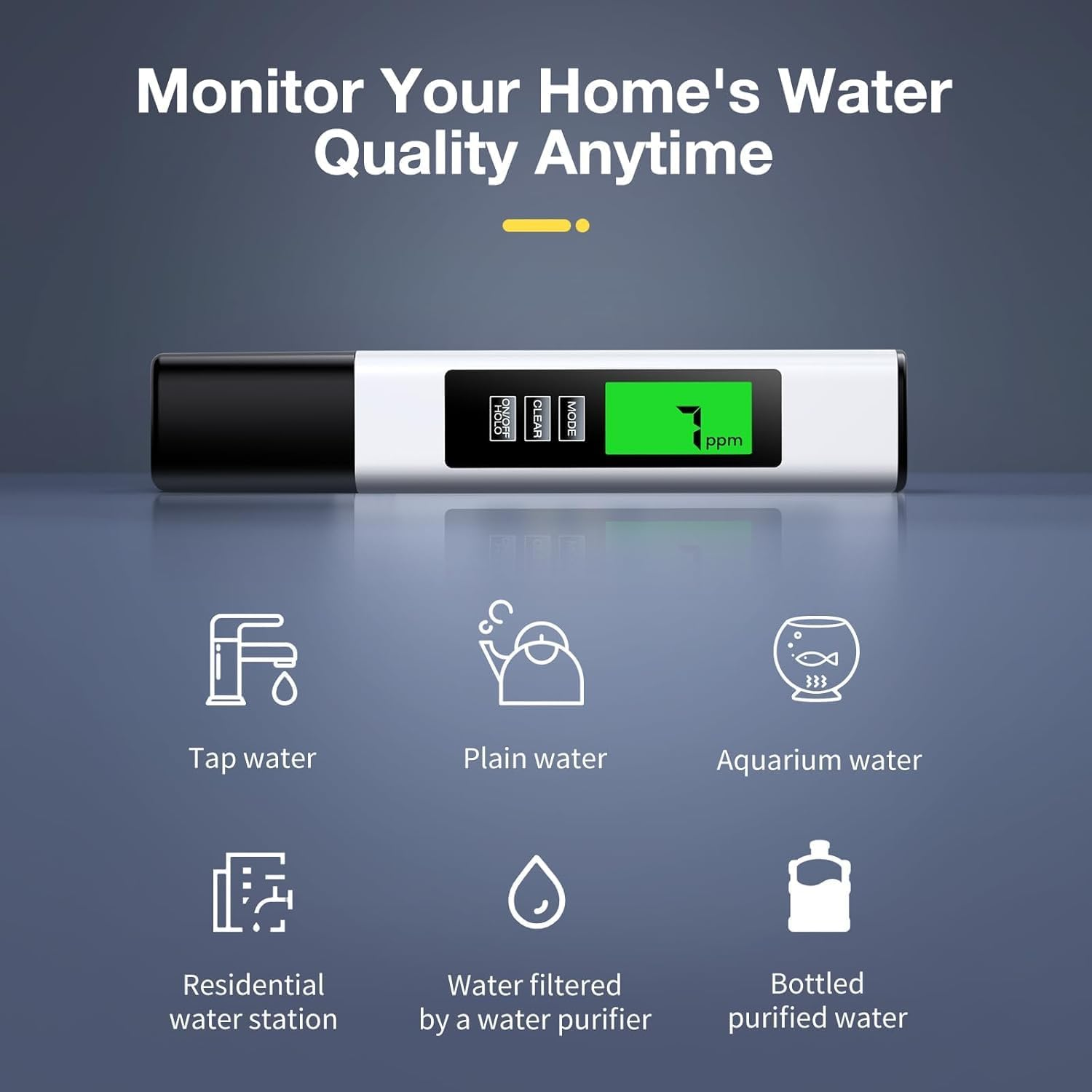4 in 1 Tds Meter Digital Water Tester - Accurate and Reliable TDS EC & Temp(&deg;C,&deg;F) Meter - 0-9990Ppm - Professional Testing for Drinking Water, RO/DI System, Aquariums Etc image number 6