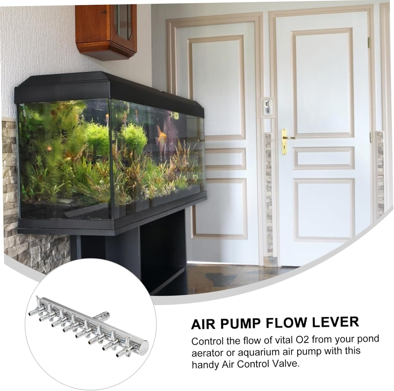 BESPORTBLE Aquarium Airline Splitter 8 to 4Mm Distributor Fish Pump Lever Control Manifold Tap