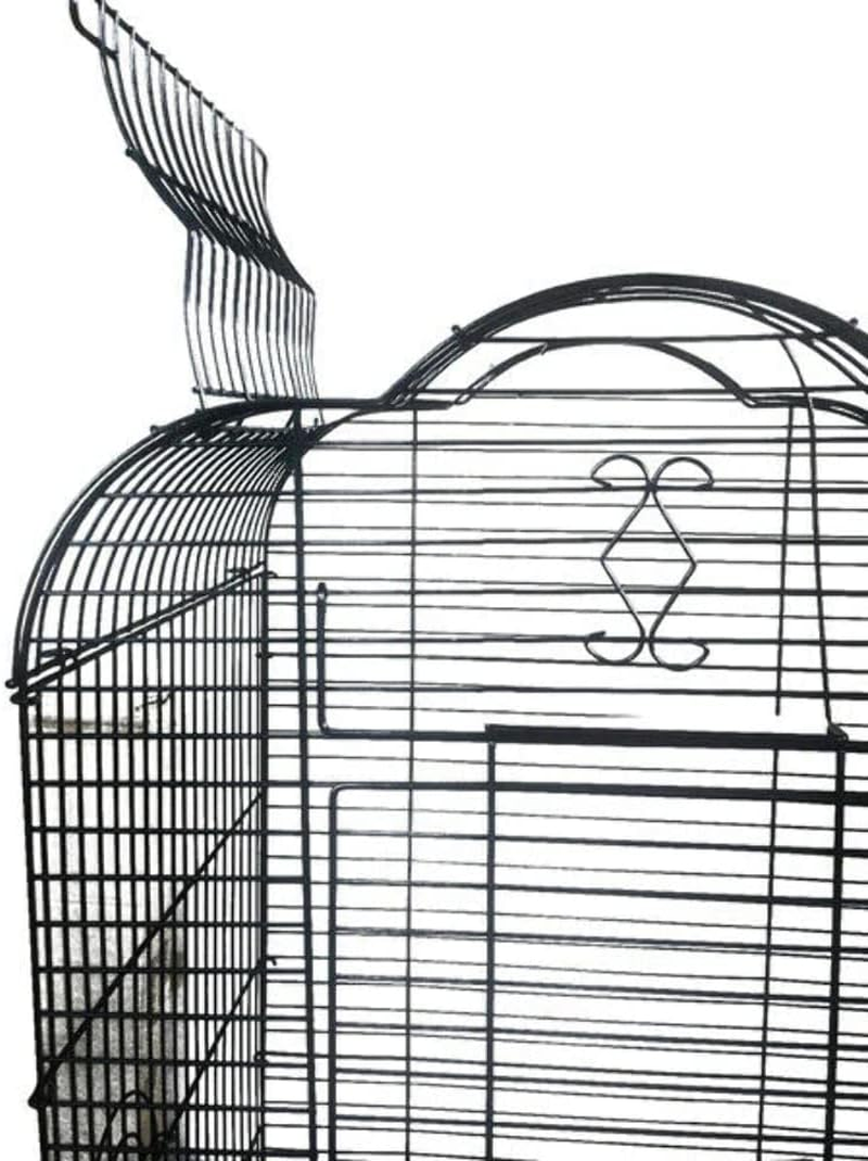 Pet Bird Cage with Stand Parrot Aviary Canary Budgie Finch Perch Black Portable Metal image number 1