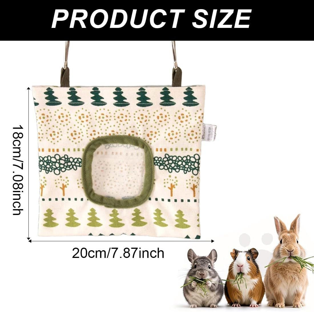 2 Pcs Hay Bags for Rabbits Rabbit Hay Carrier Rabbit Hay Bag Hay Feeder Bag Hanging Hay Bag Small Animals Hay Carrier for Rabbits Feeder Guinea Pig image number 3