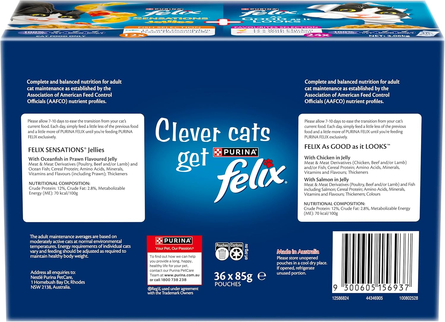 FELIX Adult as Good as It Looks&trade; & Sensations&reg; Jellies Favourites Selection Wet Cat Food 36X85G image number 3