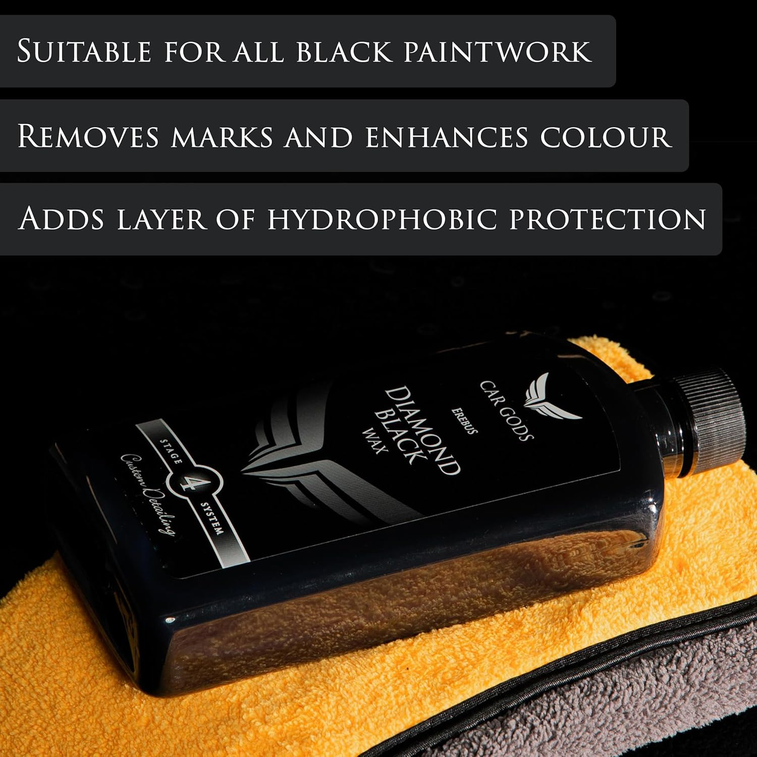 Car Gods Black Carnauba Wax Polish Scratch Remover Paint Protection 500 Ml - Pigmented Formula 3 in 1 Restores Pigments Protects Vehicle Paintwork Removes Surface Oxidation Blemishes Minor Scratches image number 1