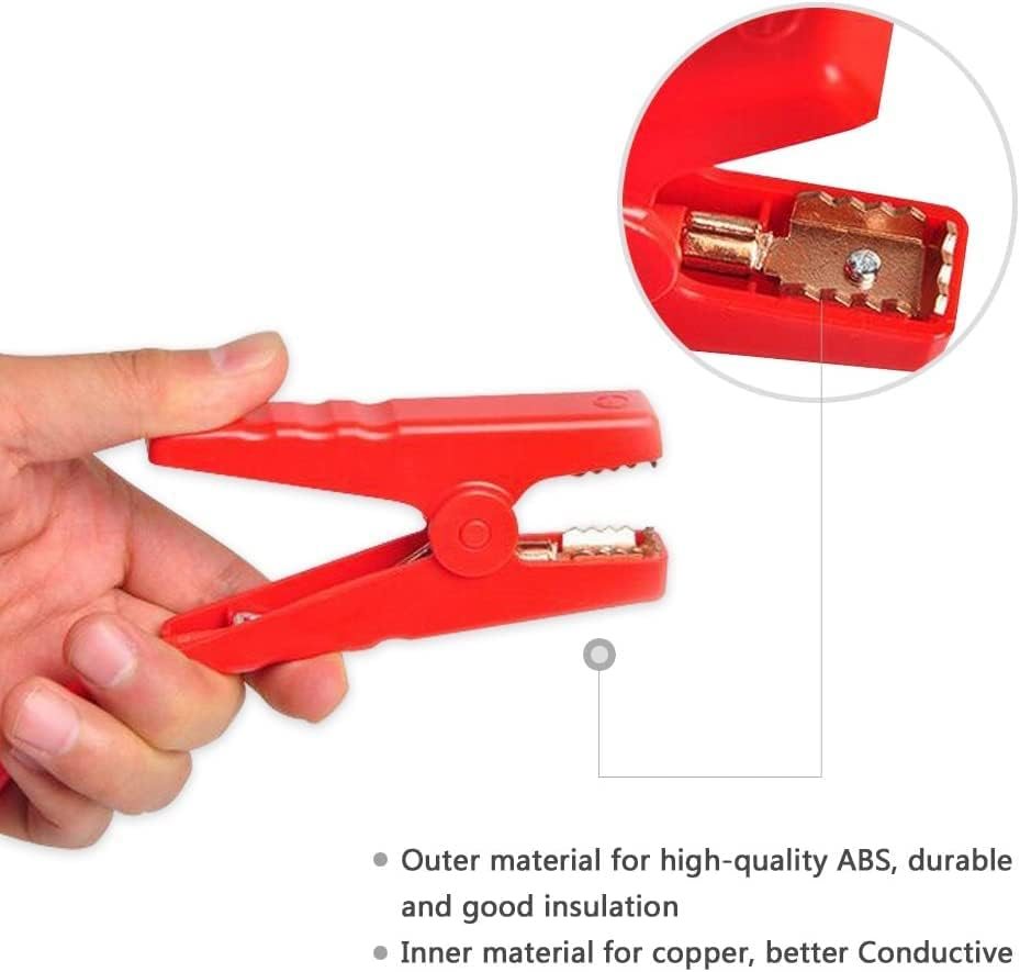 KUNCAN EC5 Jump Starter Cable Battery Clamps - 12V Replacement Alligator Clips to EC5 Female Connector Car Jumper Cable for Emergency Portable Car Jump Start Battery Booster Cable 10AWG Silicone Wire