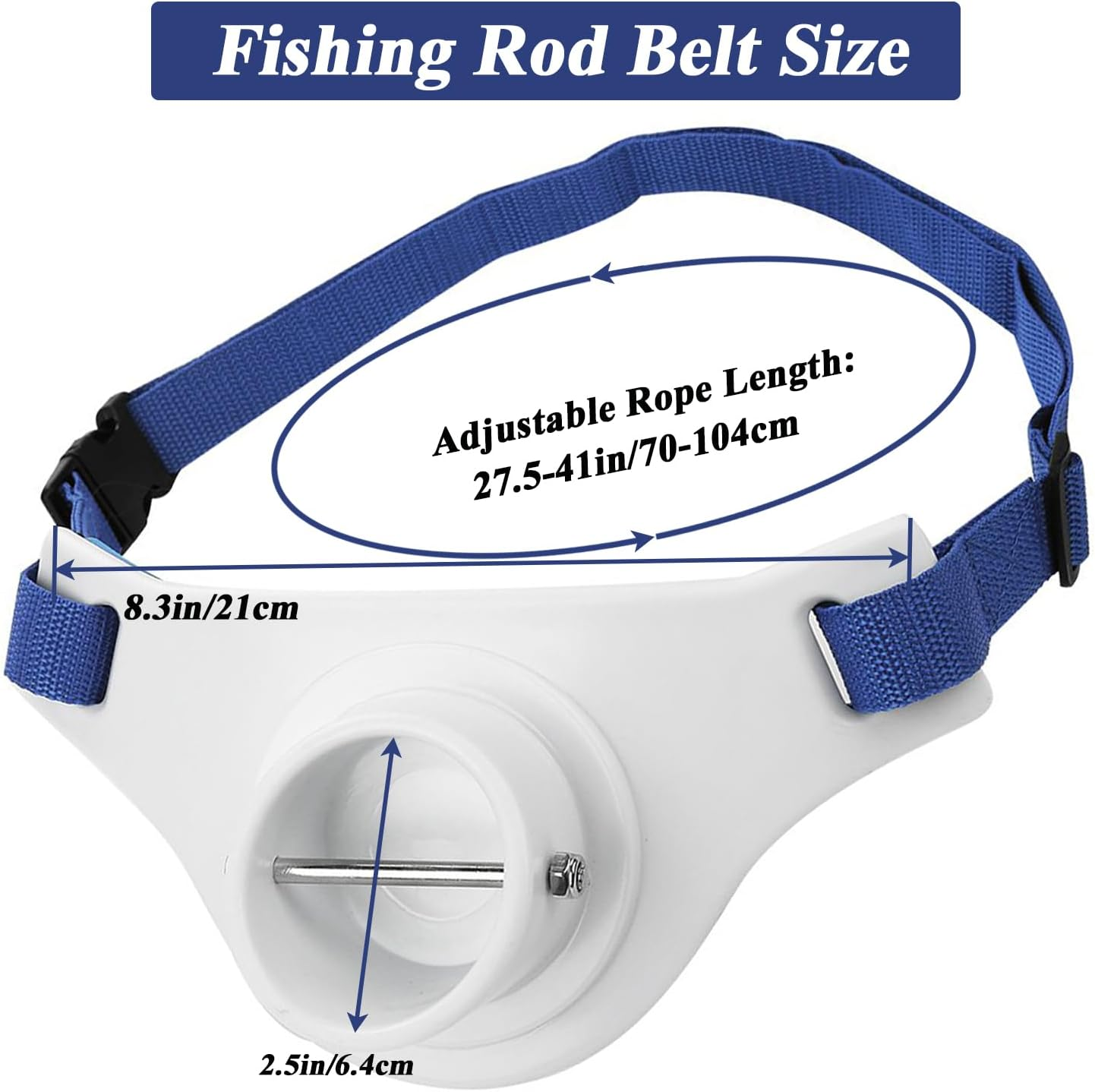 ASOCEA Fishing Fighting Waist Belt 2.5 Inch Inner Dia Offshore Tackle Boat Fishing Rod Holder image number 6