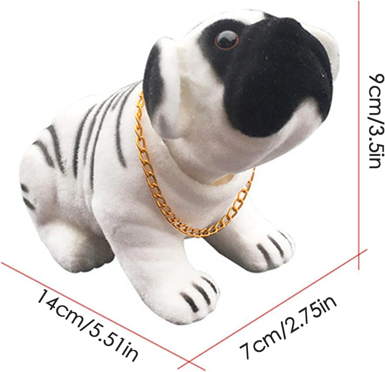 Car Nodding Dog- Nodding Dog for Car Dashboard | Resin Dog Dashboard Crafts, Bobblehead Nodding Dog, Resin Miniature Dog Ornament, Simulated Shaking Puppy Statues Flocking for Car Dashboard Household - White image number 3