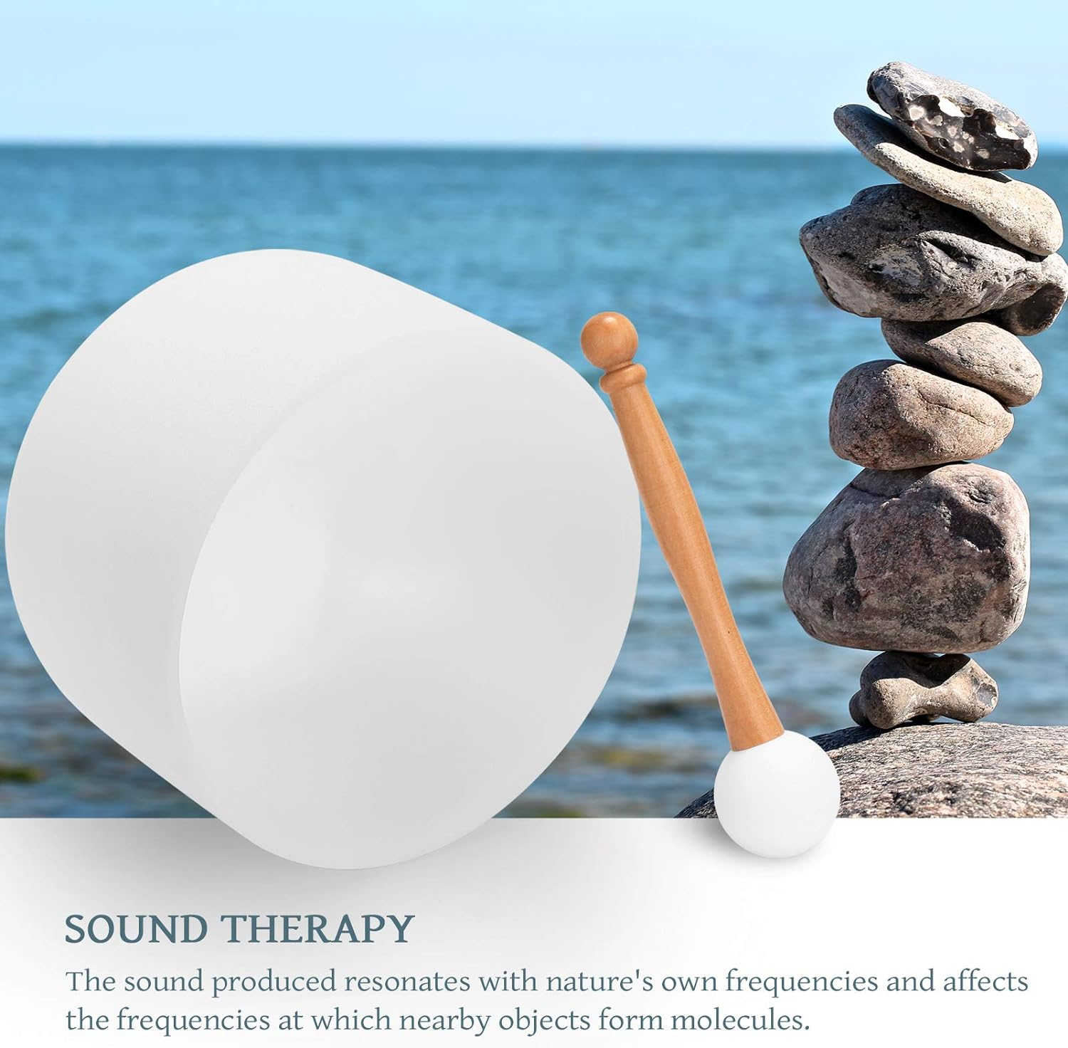 Mingzhe 440HZ Crystal Struck Bowl Ritual Music Therapy Yoga Meditation Singing Bowls Percussion Instruments image number 2