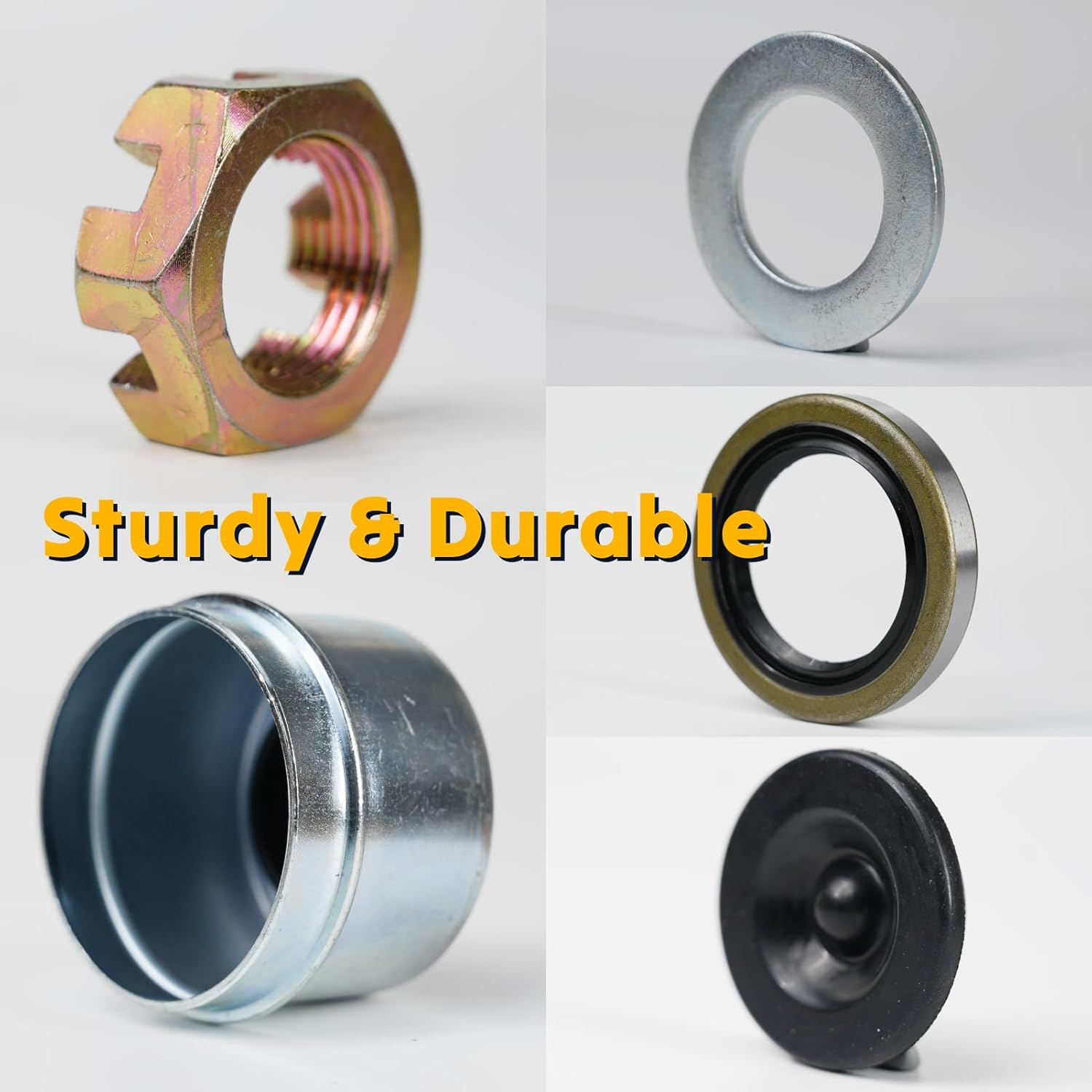 2-Pack 3500Lb Boat Trailer Bearing Kit &ndash; L68149/L44649 Bearings, Races, 171255TB Grease Seals, Spindle Nuts & Dust Caps &ndash; Fits #84 Trailer Axle Spindles (1-1/16" to 1-3/8") image number 5