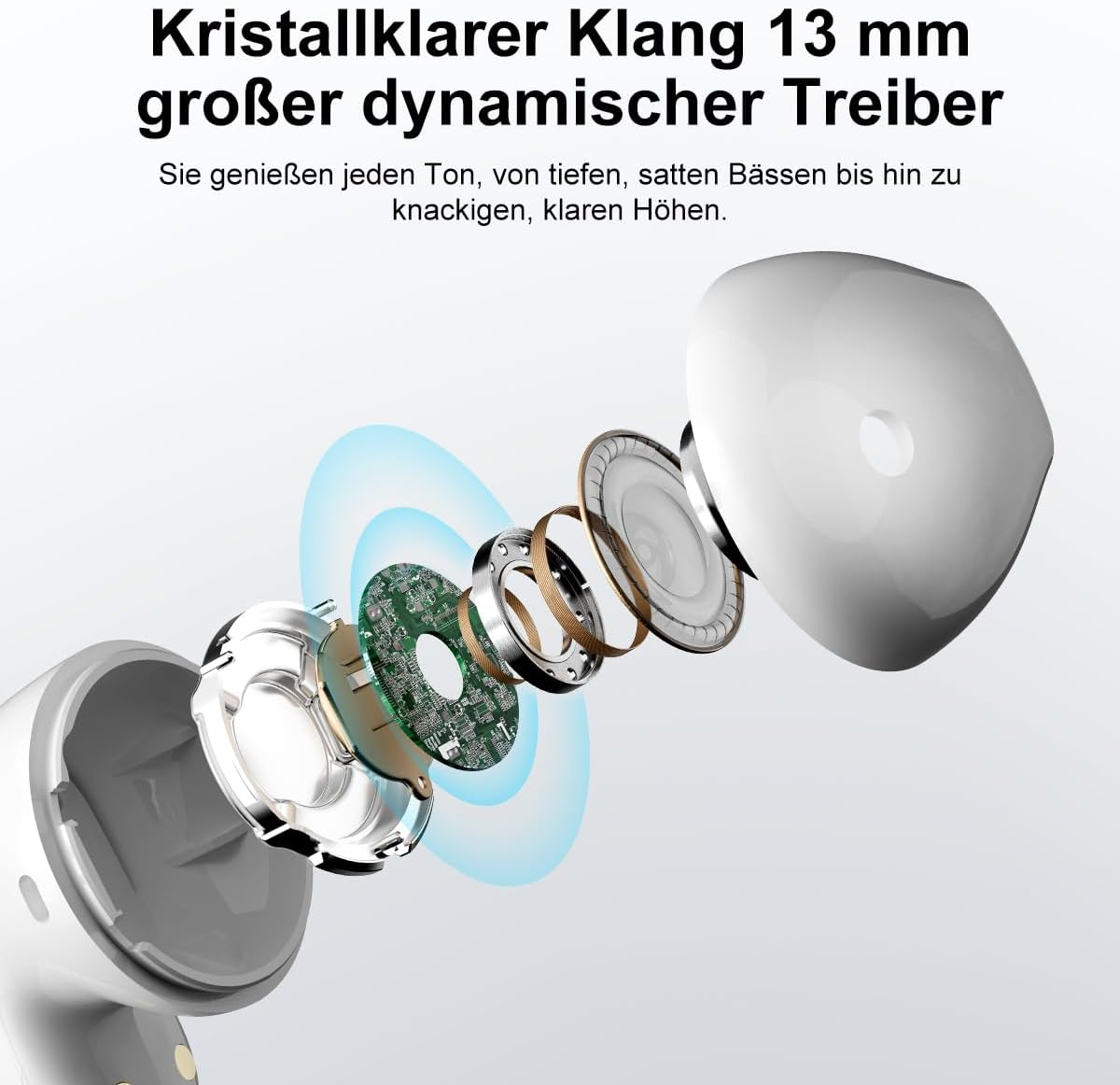 Blackview Airbuds 20 Bluetooth 5.4 Headphones IPX7 | 40H Playtime + ANC | In-Ear Earphones with Deep Bass for Sports/Work | Touch Control, Fast Charging, Compatible with Ios/Android image number 3