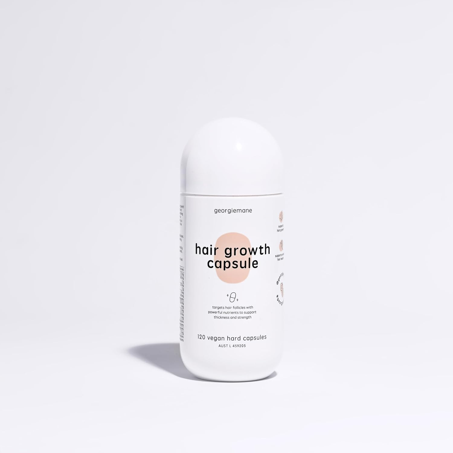 Georgiemane Hair Growth Capsules | Hair Regrowth Supplement with Biotin & Zinc Glycinate to Support Hair Growth | Helps Reduce Hair Thinning & Boosts Scalp Health | 120 Vegan Capsules - 60 Days Usage