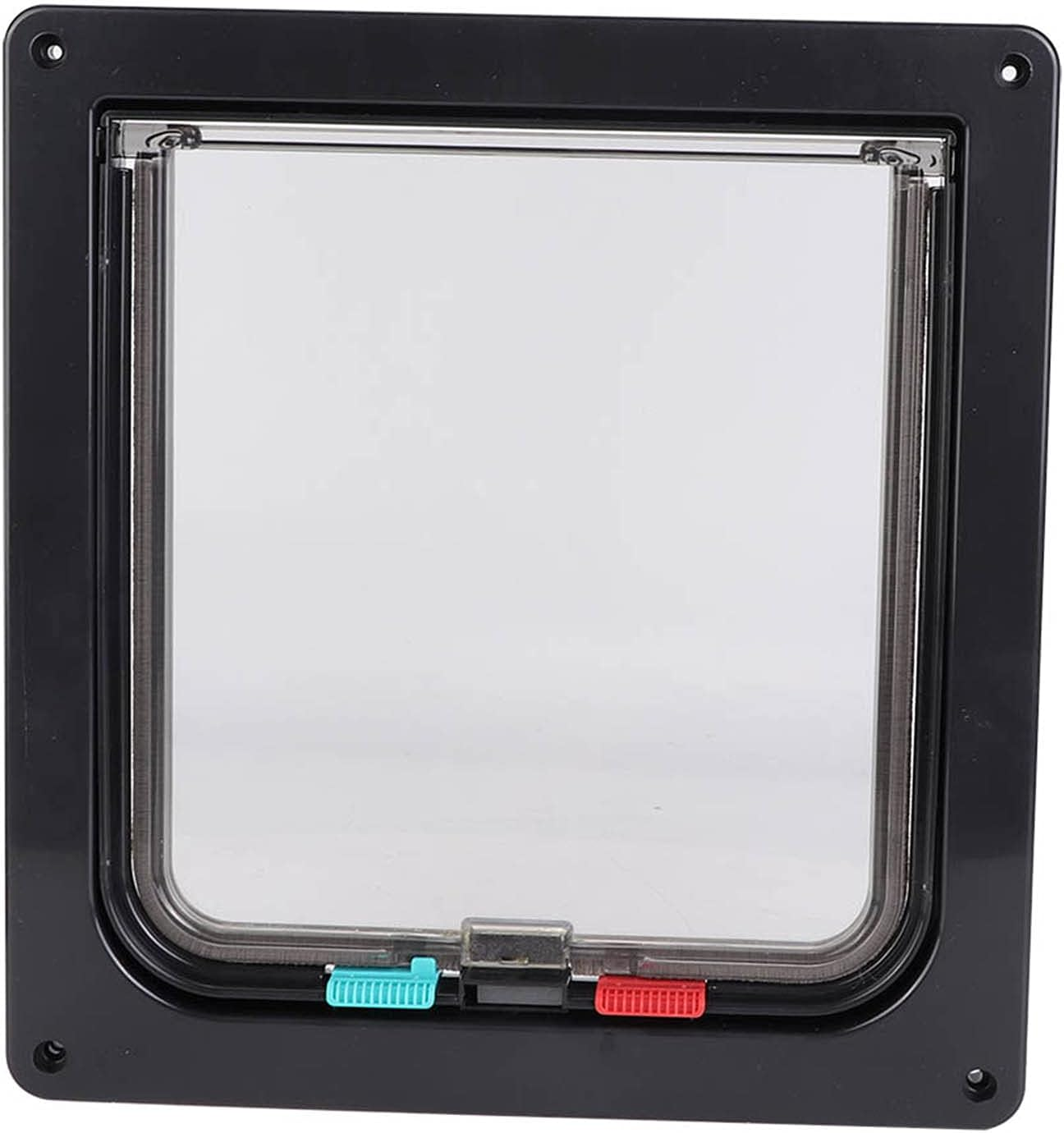 ABS Acrylic Pet Cats Screen Door Window Lockable Waterproof Medium Cat Flap (Black) image number 5