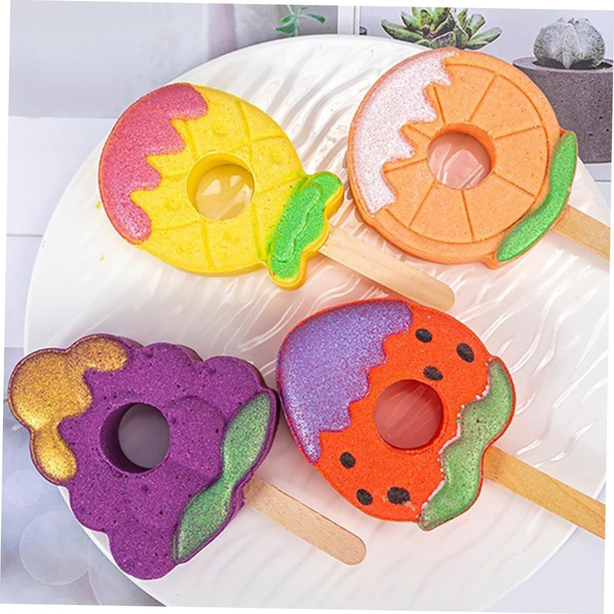 OATIPHO 4Pcs Bomb Salt Essential Oil Creative Bathing Toys Boys and Girls Bubble Bath image number 2