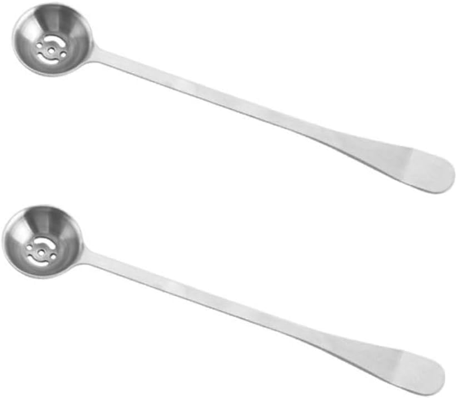 Stainless Steel Tableware Long Handle Olive Strainer Spoon Jar Tools Olive Scoop Jam Slotted Spoon (Silvery, One Size) image number 1