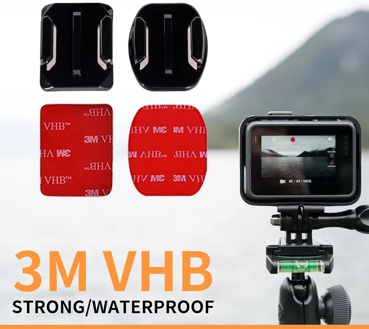 Compatible with Gopro Helmet Mount Adhesive Sticky Mounts Flat Curved 3M Mount 6X Curved & 6X Flat Mounts Bundle W/ 3M Sticky Pads Flat Curved Black Silver Session Cameras image number 5