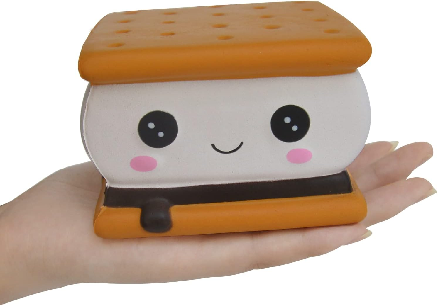 ASMFUOY Smore Slow Rising Squishies Toy for Kids, Cute Sandwich Cookie Stress Relief Simulation, Lovely Squishy Squeeze Toy image number 3