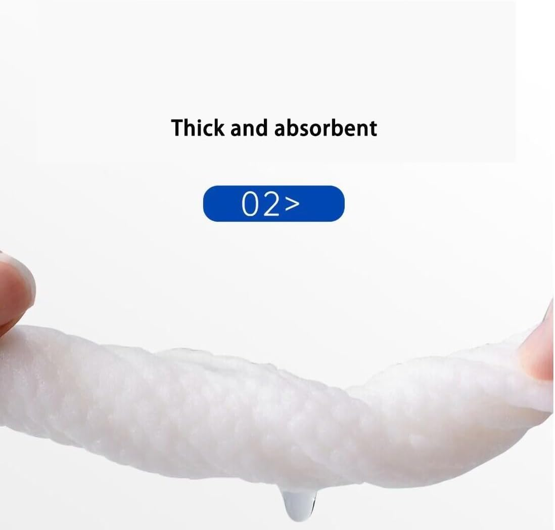 Household Disposable Makeup Cotton Swabs, 100 Double Headed Cleaning Cotton Swabs, 2 Circular Boxes, 1 Pack of Makeup and Facial Towels, Suitable for Wound Treatment and Ear Removal, Soft Daily Necessities for Beauty and Makeup