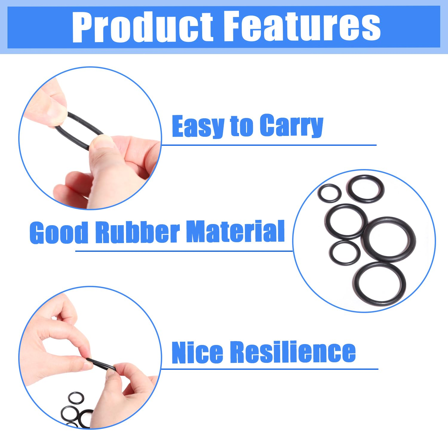 740 Pcs Rubber O-Ring Assortment Kit 24 Sizes Washer Gasket Set Pressure Washer Plumbing Sealing Repair Air or Gas Connections Automotive Repair O Rings Kit image number 5