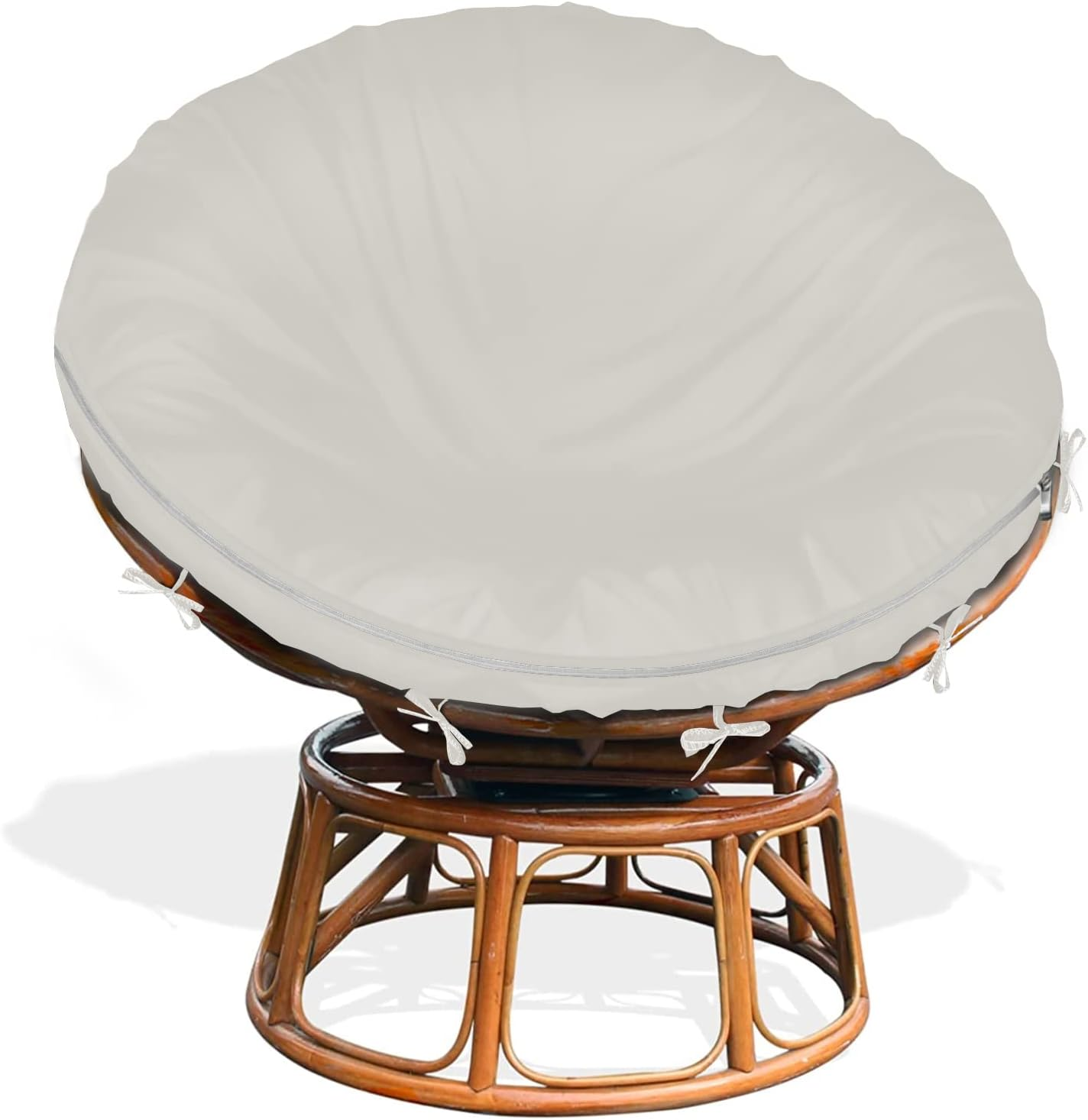 Iceberg Elf Papasan Cushion Cover Only,(For 40In-50In Outdoor Papasan Chair Cushion Covers) Beige Zipper Design for Easy Closure and Removal, Silky Smooth Fabric