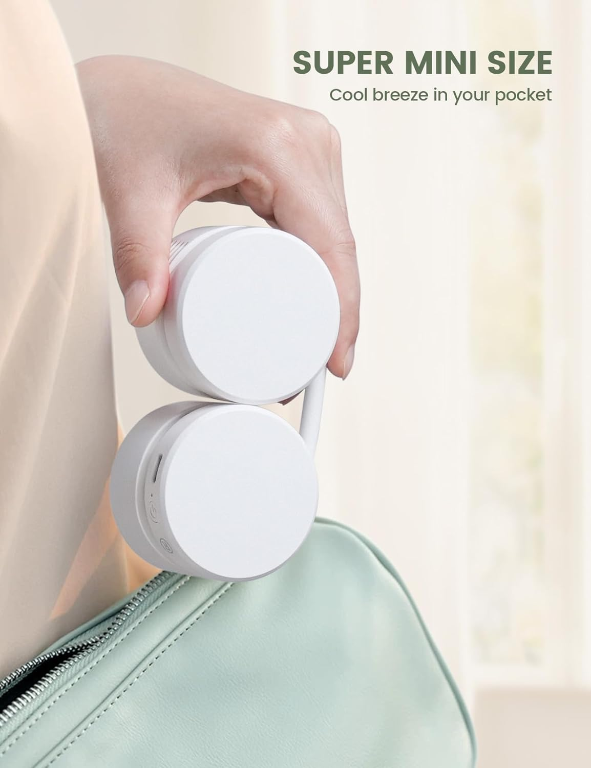 Portable Neck Fan, Hands Free Fans - Lightweight Comfortable 360&deg; Cooling Personal Fan, Upgrade Wearable Quiet Neckfan for Outdoor Indoor Travel, Fans Blow Cold Air, Battery USB Rechargeable, 3-Speeds image number 4