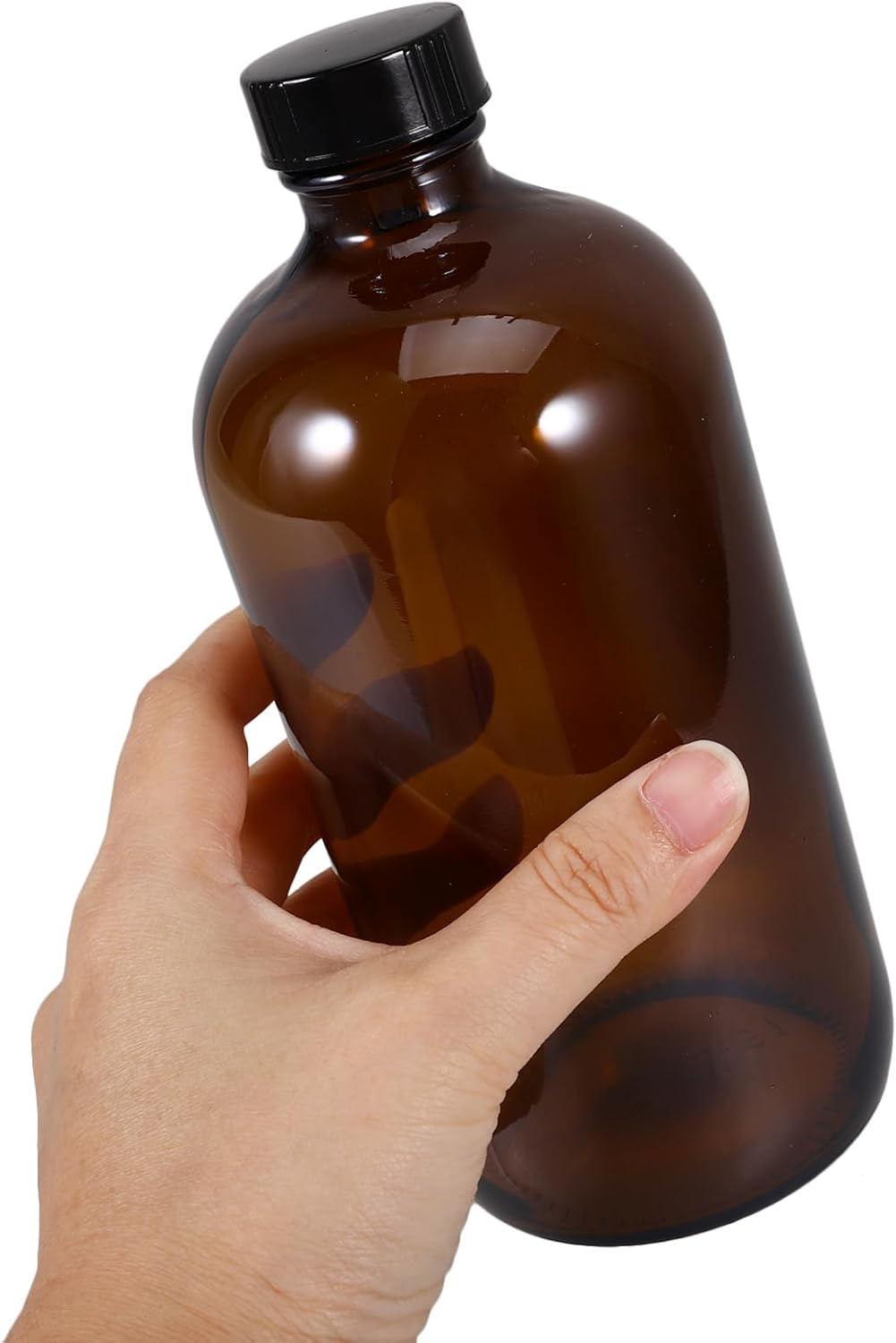 SOLUSTRE Refillable 500Ml Brown Glass Bottle Laboratory Reagent Medicine Storage Lightweight and Sturdy image number 2
