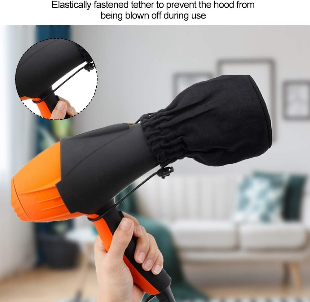 TOUISEDGI Hair Dryer Diffuser Wind Cover for Short Long Hair Drying Accessories Black Nylon image number 4