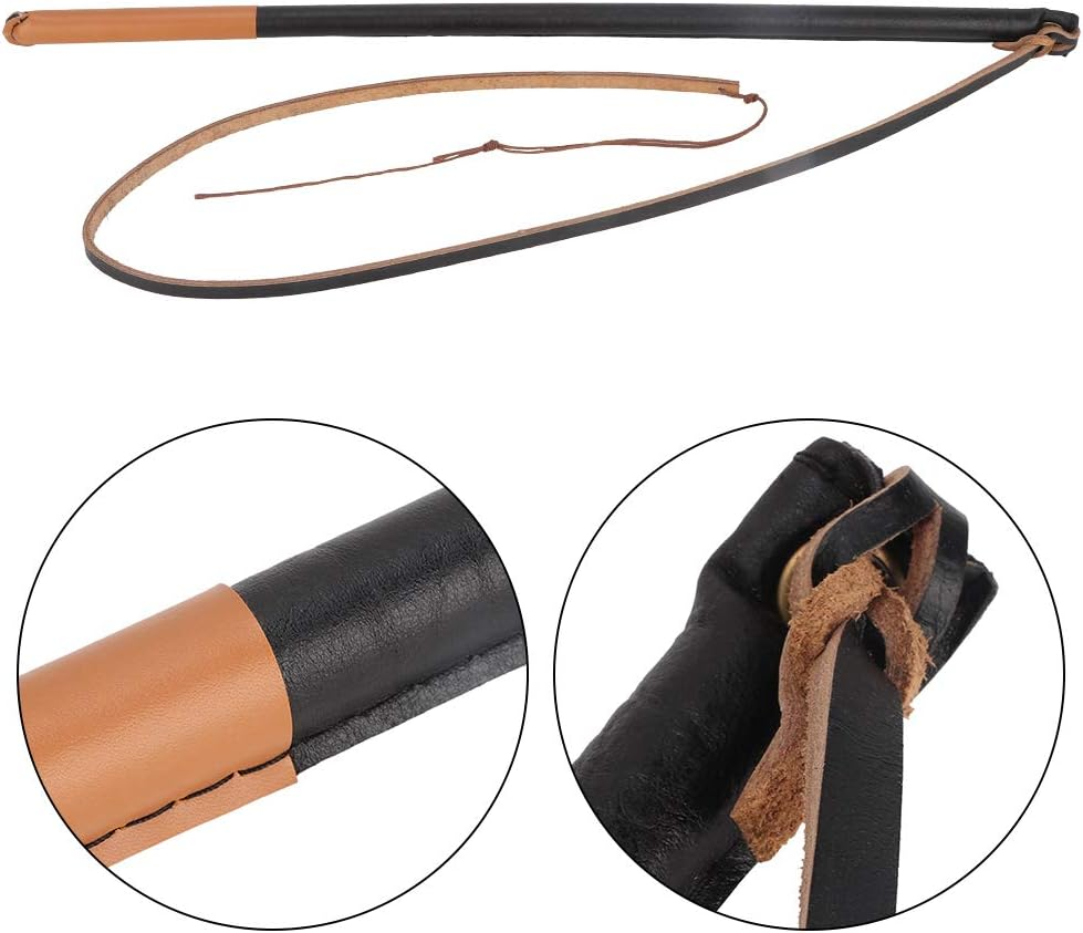 Dog Whip Pet Training Stick, Durable Leather Dog Training Whip, Dog Teaser Wand Outdoor Playing, Foster Discipline and Behavior for Medium Large Dogs image number 6