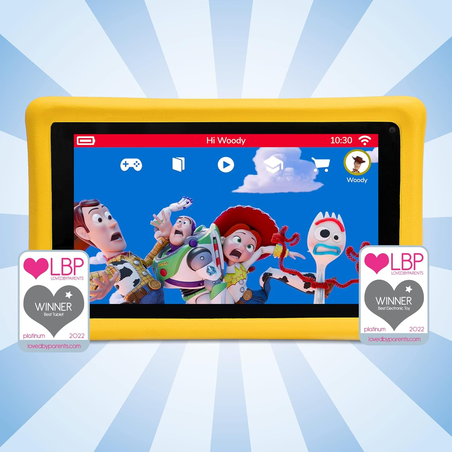 Pebble Gear Disney Pixar Toy Story 4 7 Inch Kids Tablet, Packed with Disney Content, Kid-Proof Case, Parental Controls, 500+ Games & Educational Apps, Quad Core, 16GB, Wifi image number 5