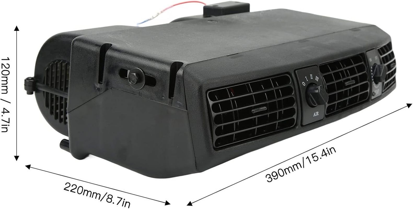 Universal Underdash Air Conditioner Evaporator, 360CFM, 3 Speed Assembly for RV, Car, Truck, Campers (24V) image number 3