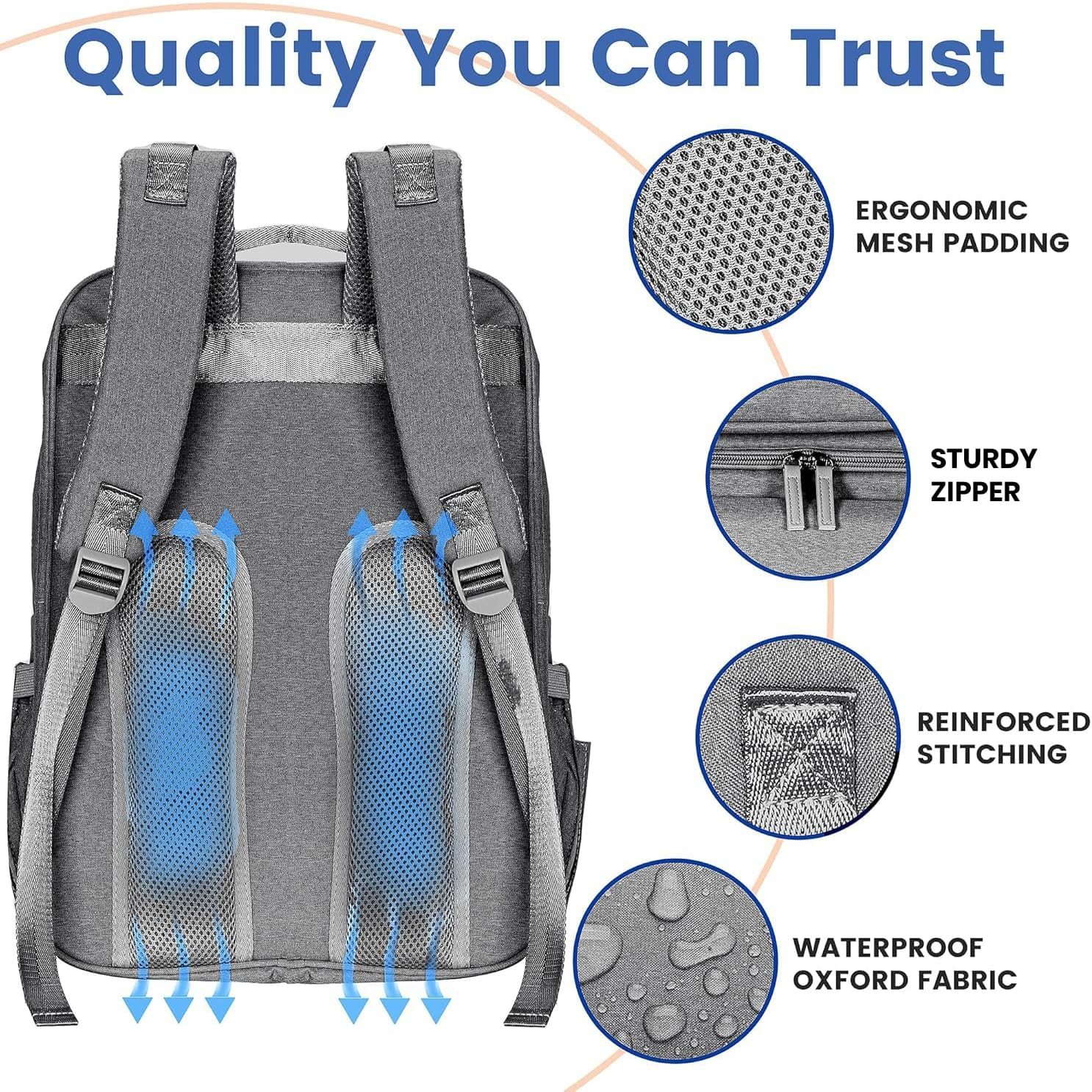 PILLANI Baby Diaper Bag Backpack - Baby Bag for Boys & Girls, Diaper Backpack Baby Registry Search, Newborn Essentials - Blue Dinosaur_Classic image number 2